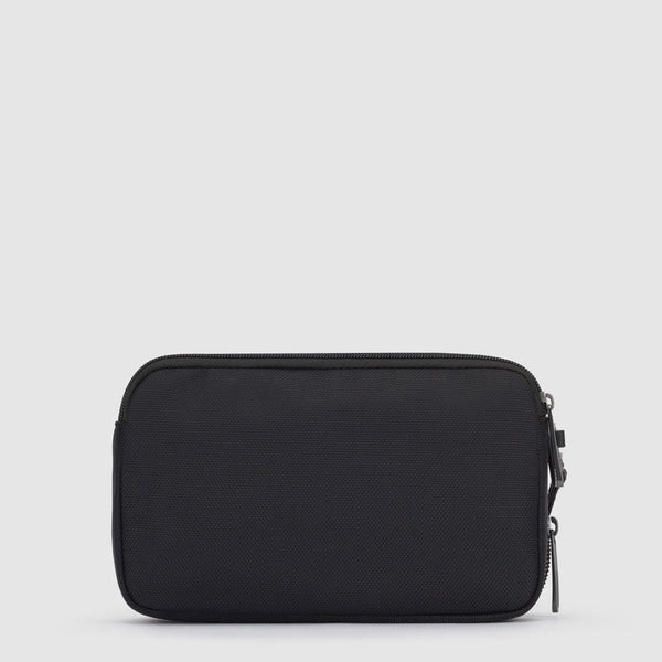 Piquadro pochette in tessuto e pelle "Brief 2 Nero AC5940BR2R.N