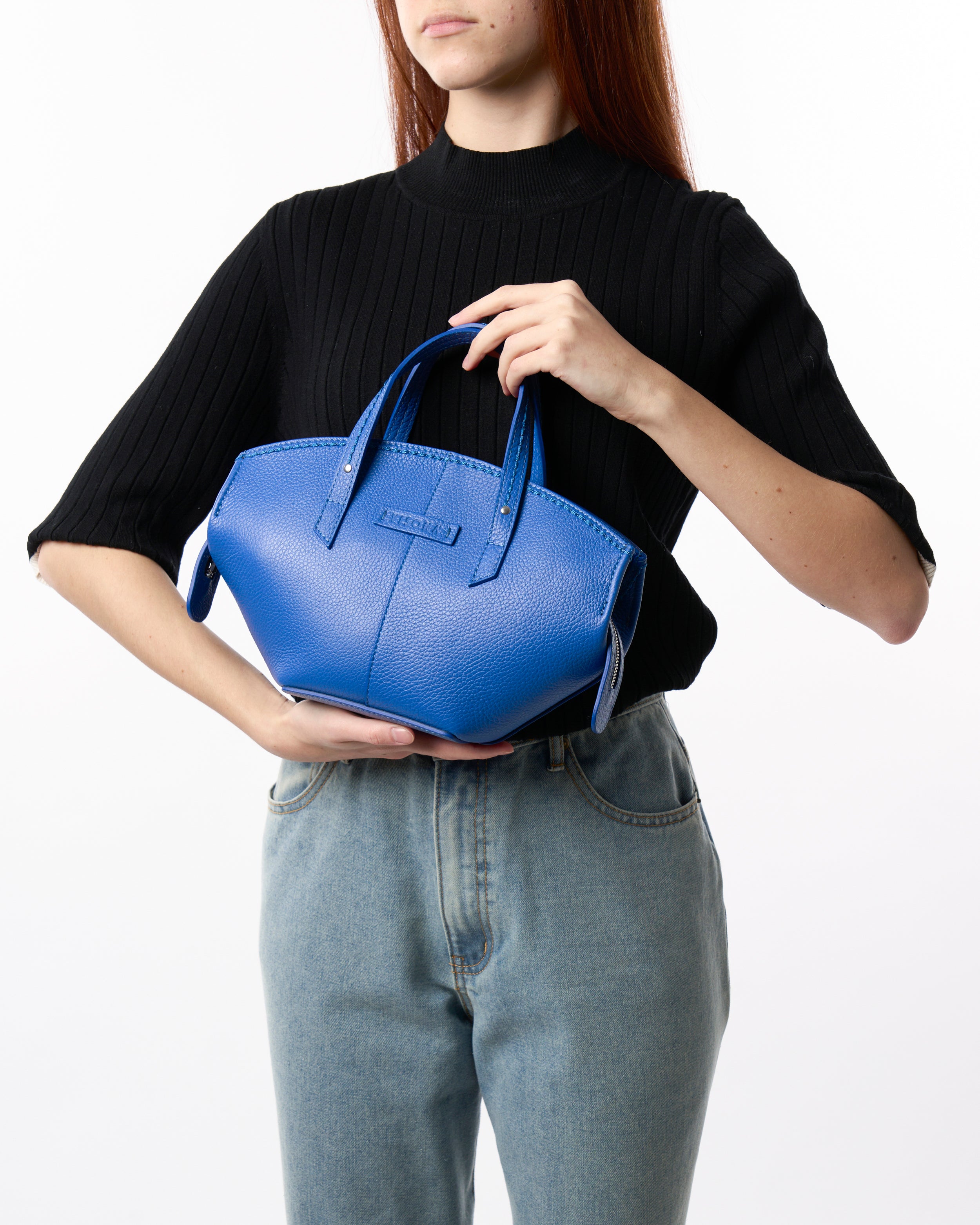 Visonà borsa a mano in pelle "Sunrise" Azzurro 25110.ENERGIA