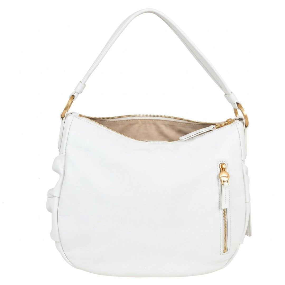 Nannini borsa a spalla in pelle "Gaia" Bianco 18601.OFF WHITE