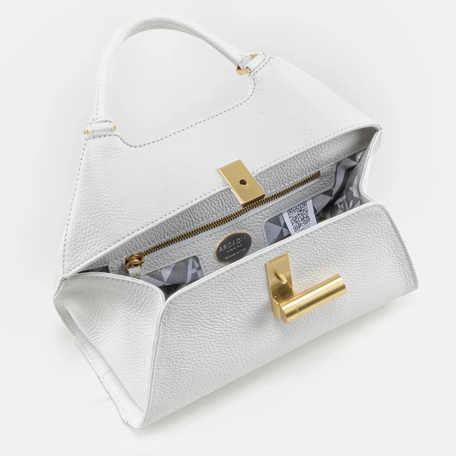 Arcadia borsa a mano in pelle "Emma" Bianco 7431.BIANCO