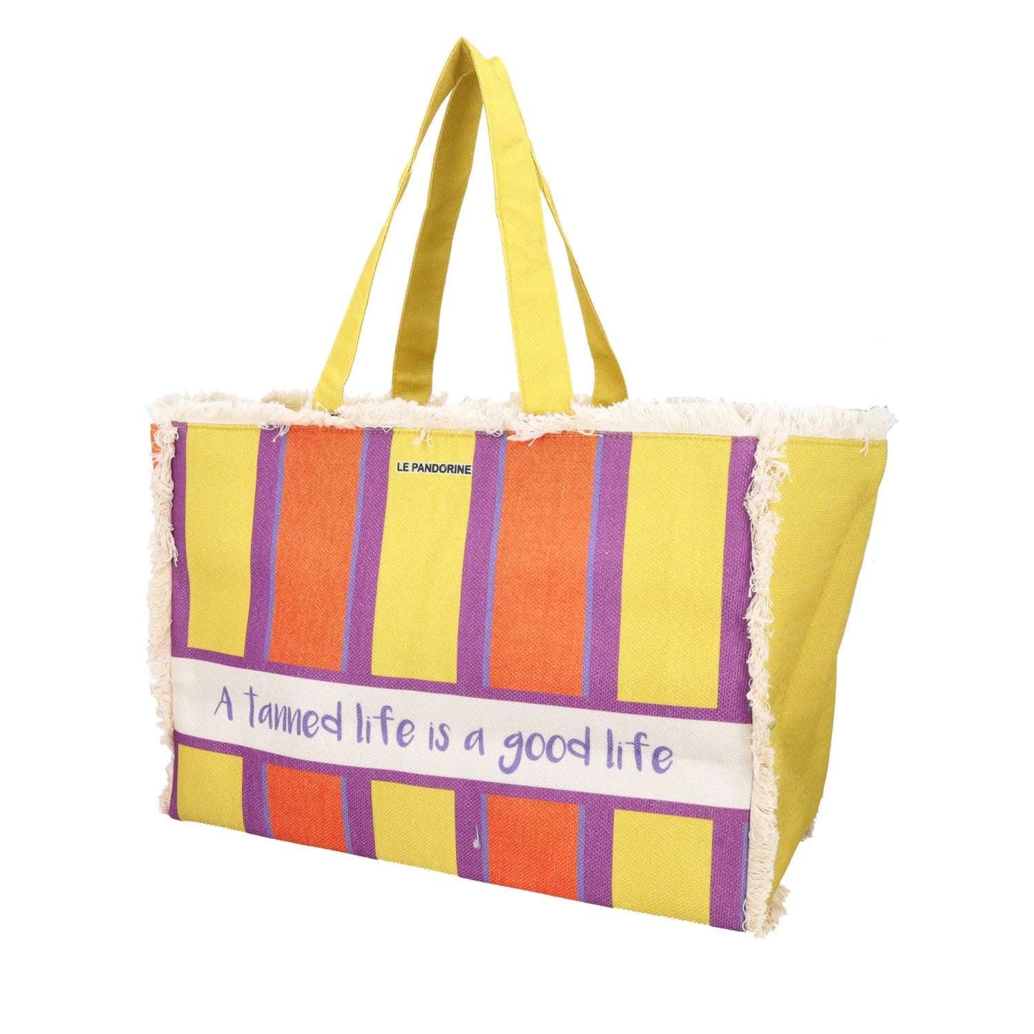 Le Pandorine borsa mare in tessuto "Marina" Multicolor PS2523B01.09B VIOLA SCURO
