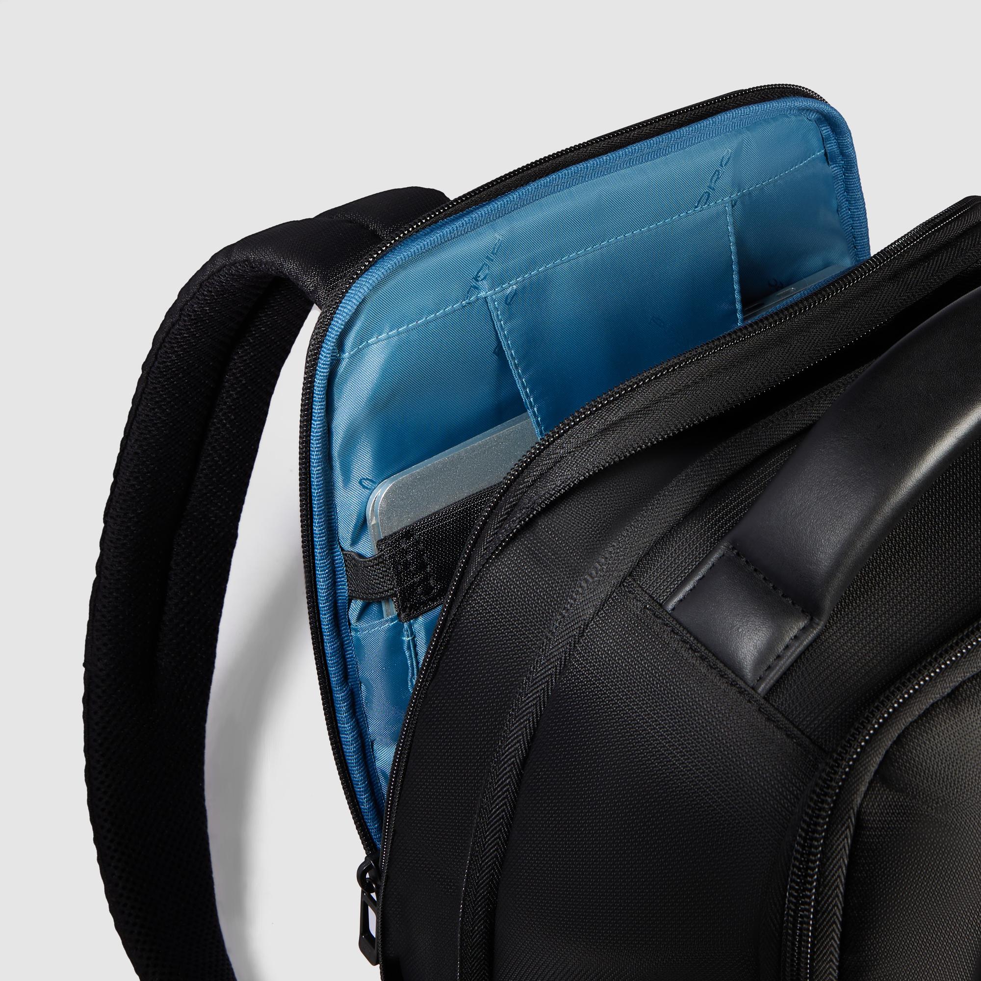 Piquadro zaino in tessuto e pelle "Wollem" Nero CA6638W129.N