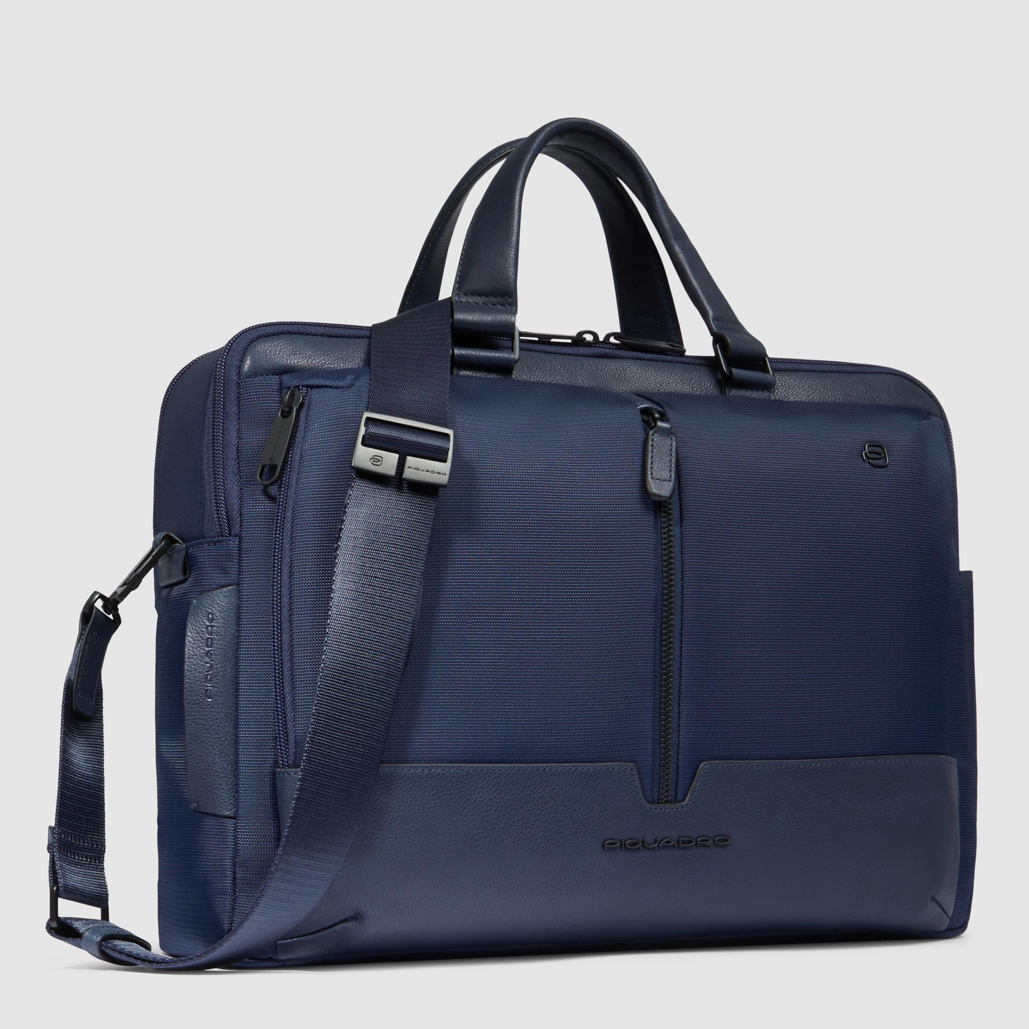 Piquadro borsa cartella da lavoro in tessuto e pelle "W138" Blu CA6821W138.BLU