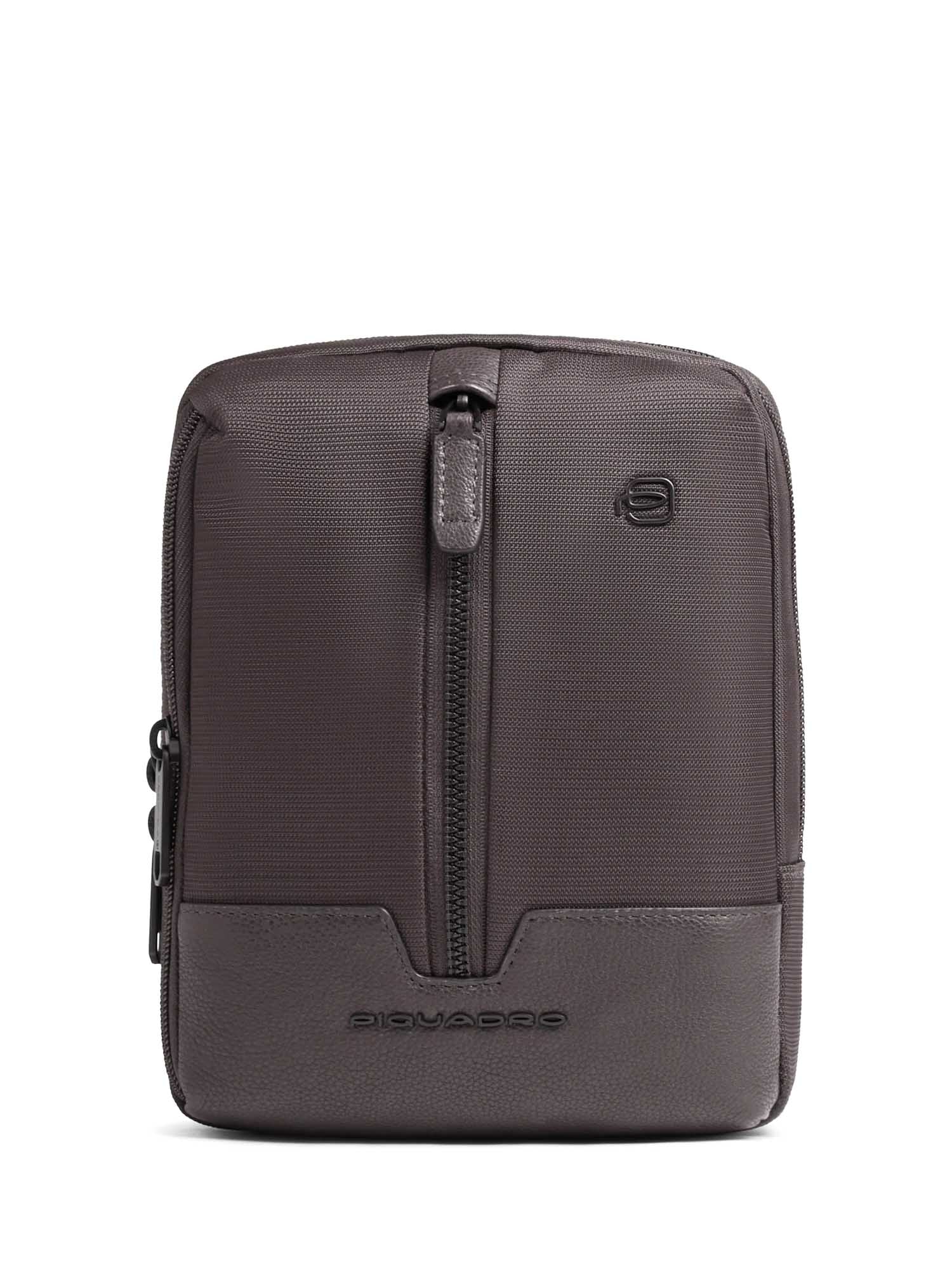 Piquadro borsello in tessuto e pelle "W138" Marrone CA3084W138.TM