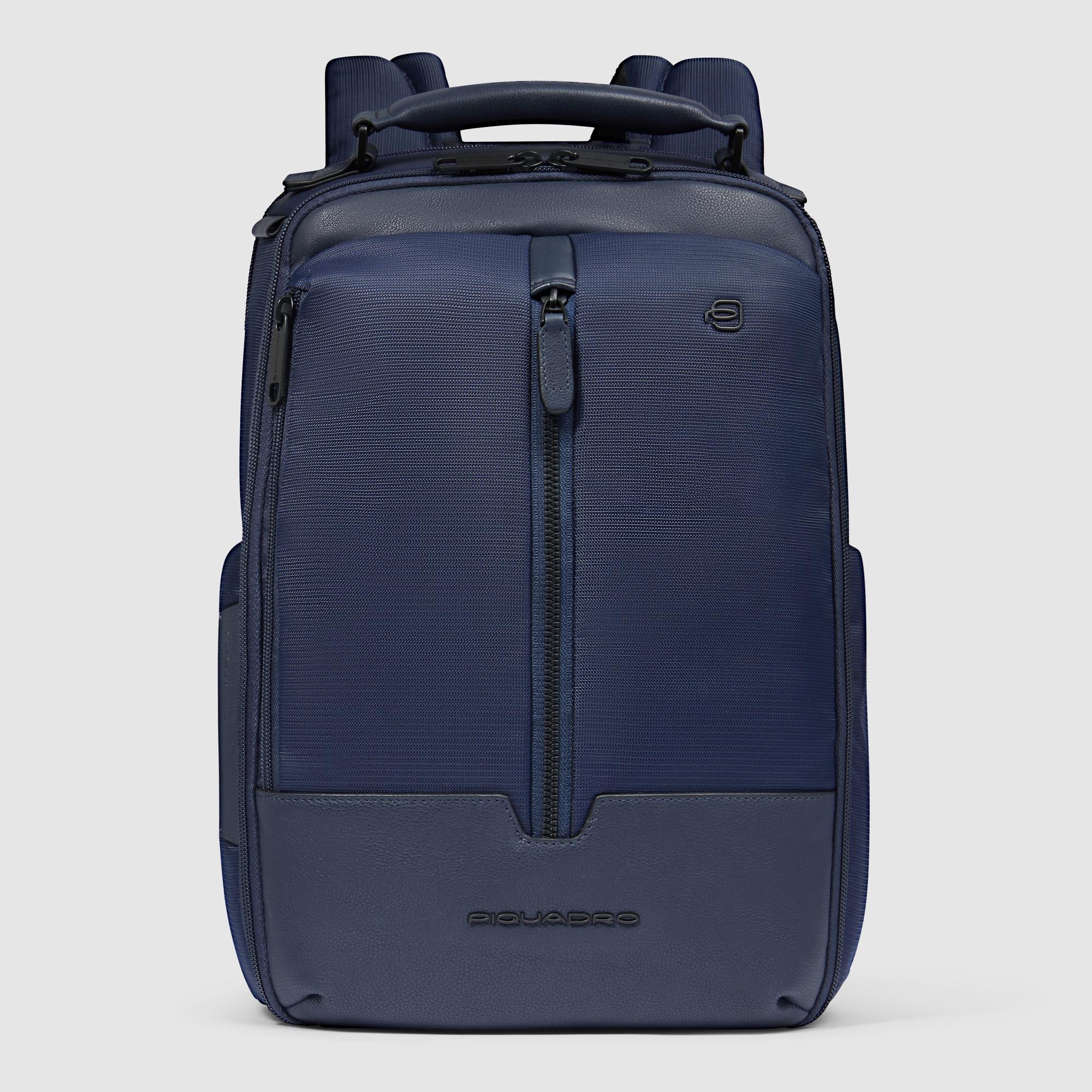 Piquadro zaino in tessuto e pelle "W138" Blu CA6822W138.BLU