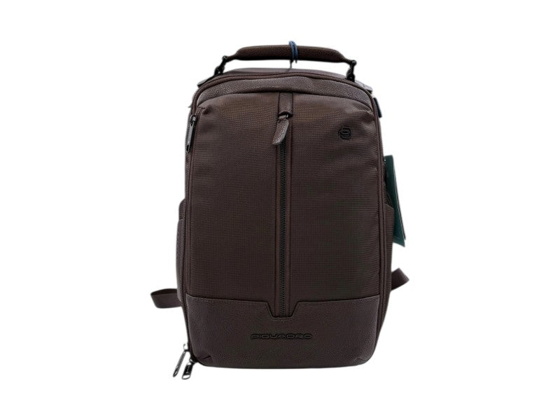 Piquadro zaino in tessuto e pelle "W138" Marrone CA6822W138.TM