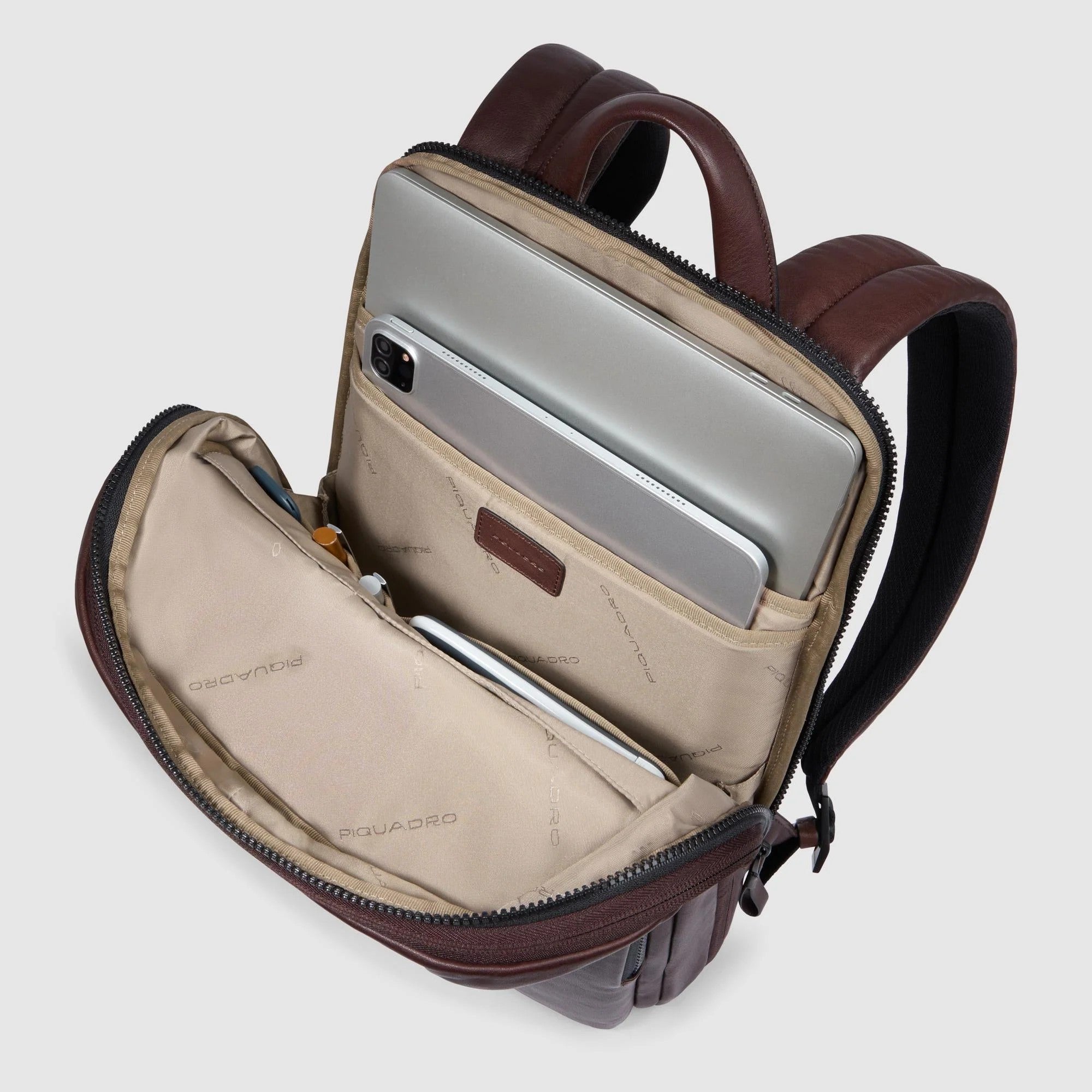 Piquadro zaino in pelle "Harper" Marrone CA6311AP.TM