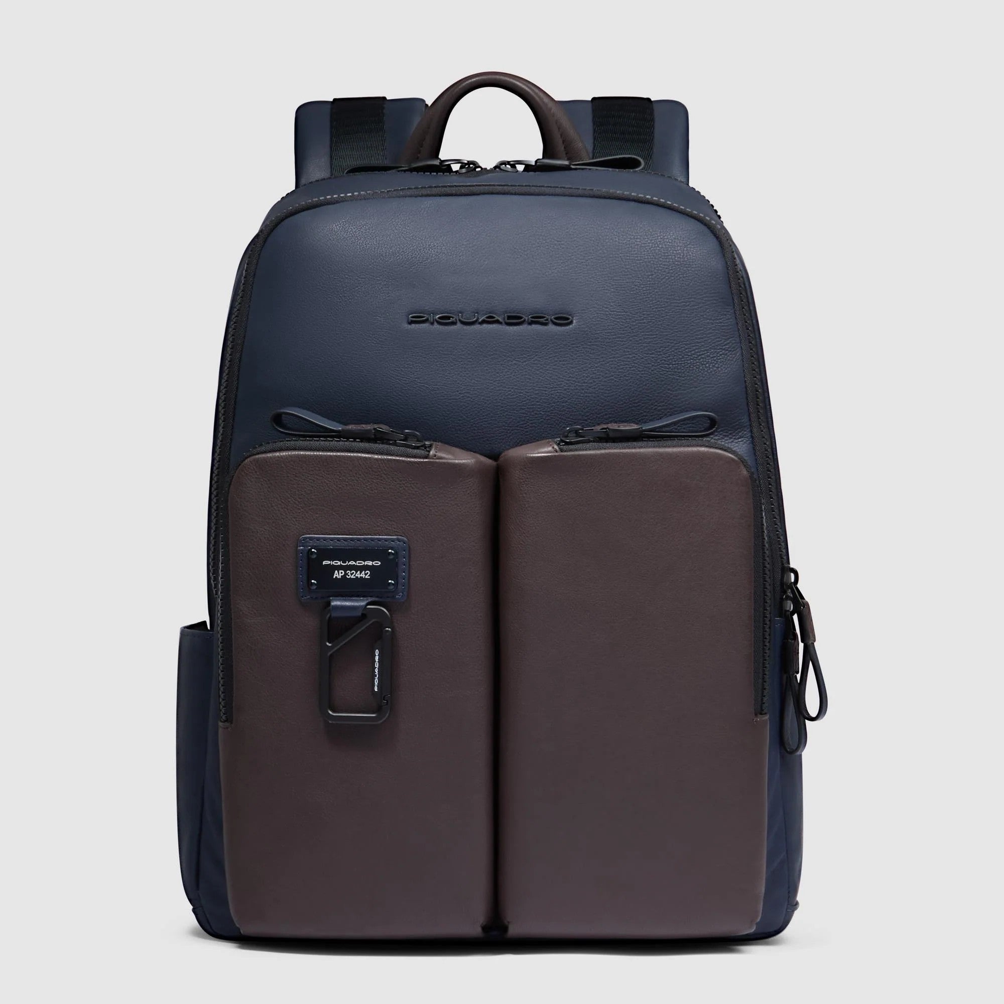 Piquadro zaino in pelle "Harper" Blu/marrone CA3869AP.BLUTM