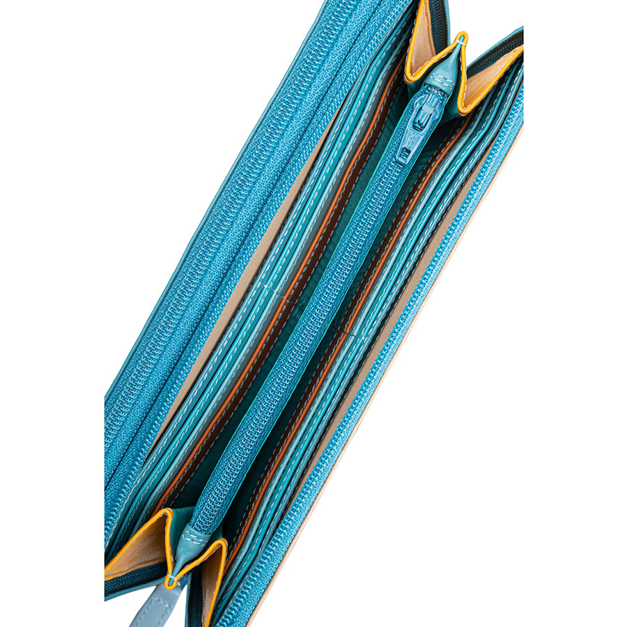 Mywalit portafogli doppia zip in pelle "Classic" Multicolor 375.186 SARDINIA