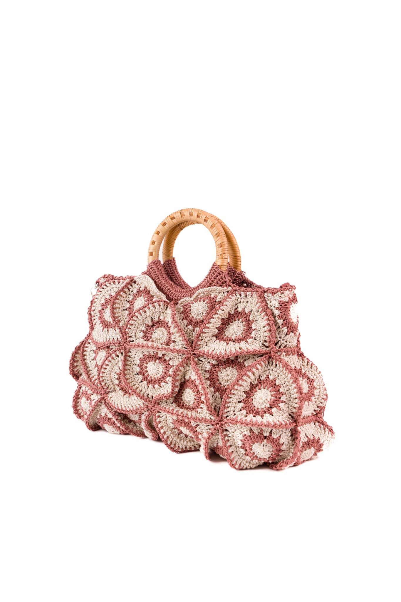 Enrico Versari borsa a mano in tessuto "Flower Bag" Multicolor FLOWER BAG BIC.BEIGE/WINE