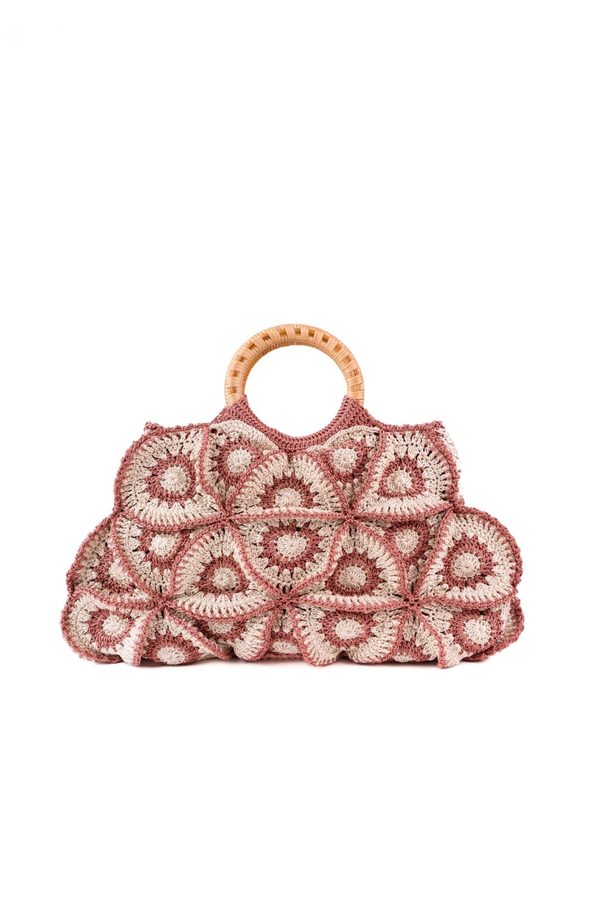 Enrico Versari borsa a mano in tessuto "Flower Bag" Multicolor FLOWER BAG BIC.BEIGE/WINE