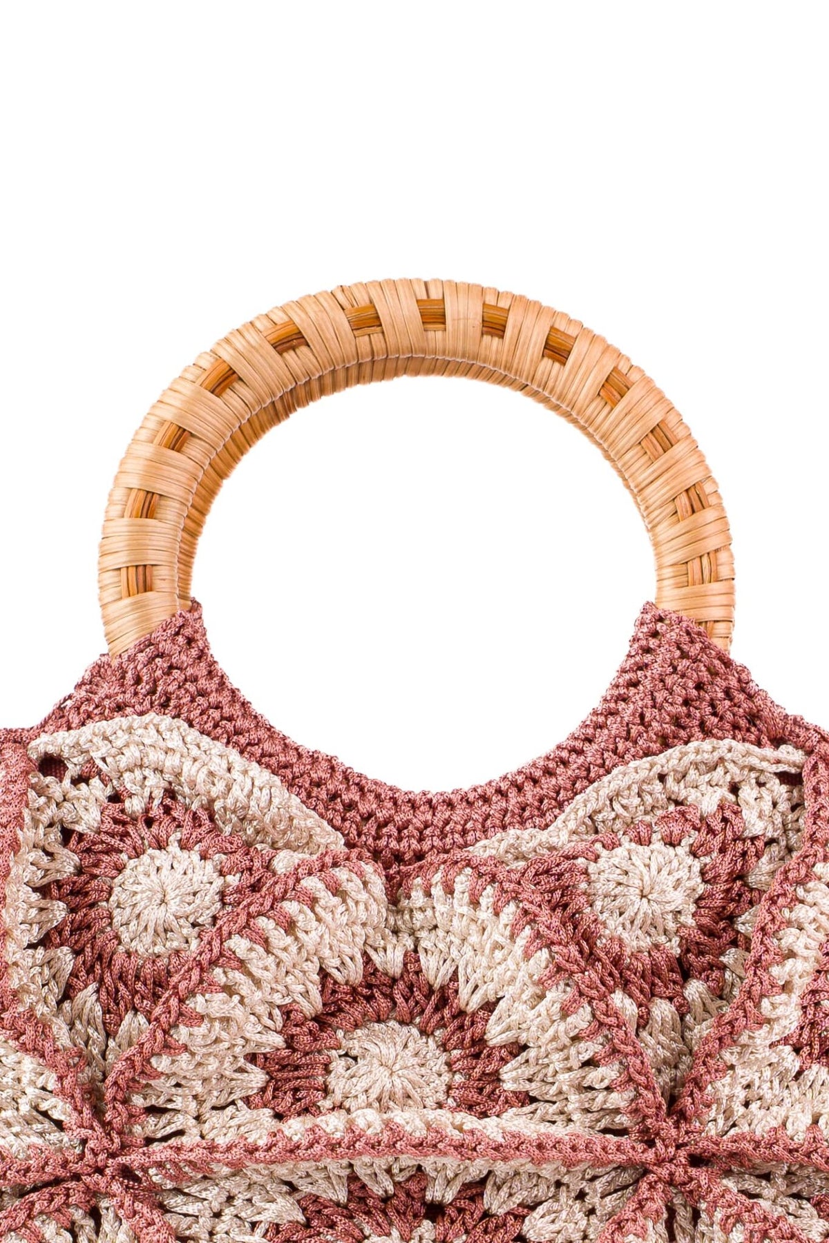Enrico Versari borsa a mano in tessuto "Flower Bag" Multicolor FLOWER BAG BIC.BEIGE/WINE