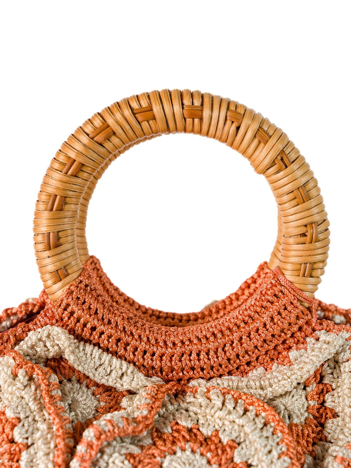 Enrico Versari borsa a mano in tessuto "Flower Bag" Multicolor FLOWER BAG BIC.BEIGE/ORANGE