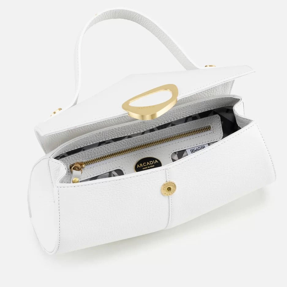 Arcadia borsa a mano in pelle "Calipso" Bianco 4188.BIANCO