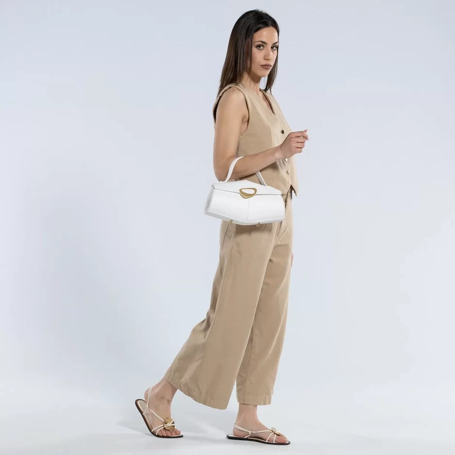 Arcadia borsa a mano in pelle "Calipso" Bianco 4188.BIANCO