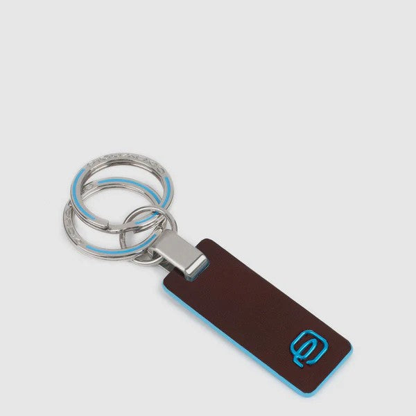 Piquadro portachiavi ciondolo in pelle "Blue Square" Marrone PC3755B2.MO