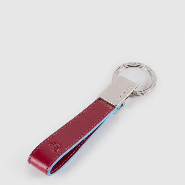 Piquadro portachiavi in metallo e pelle "Blue Square" Rosso PC4855B2.R