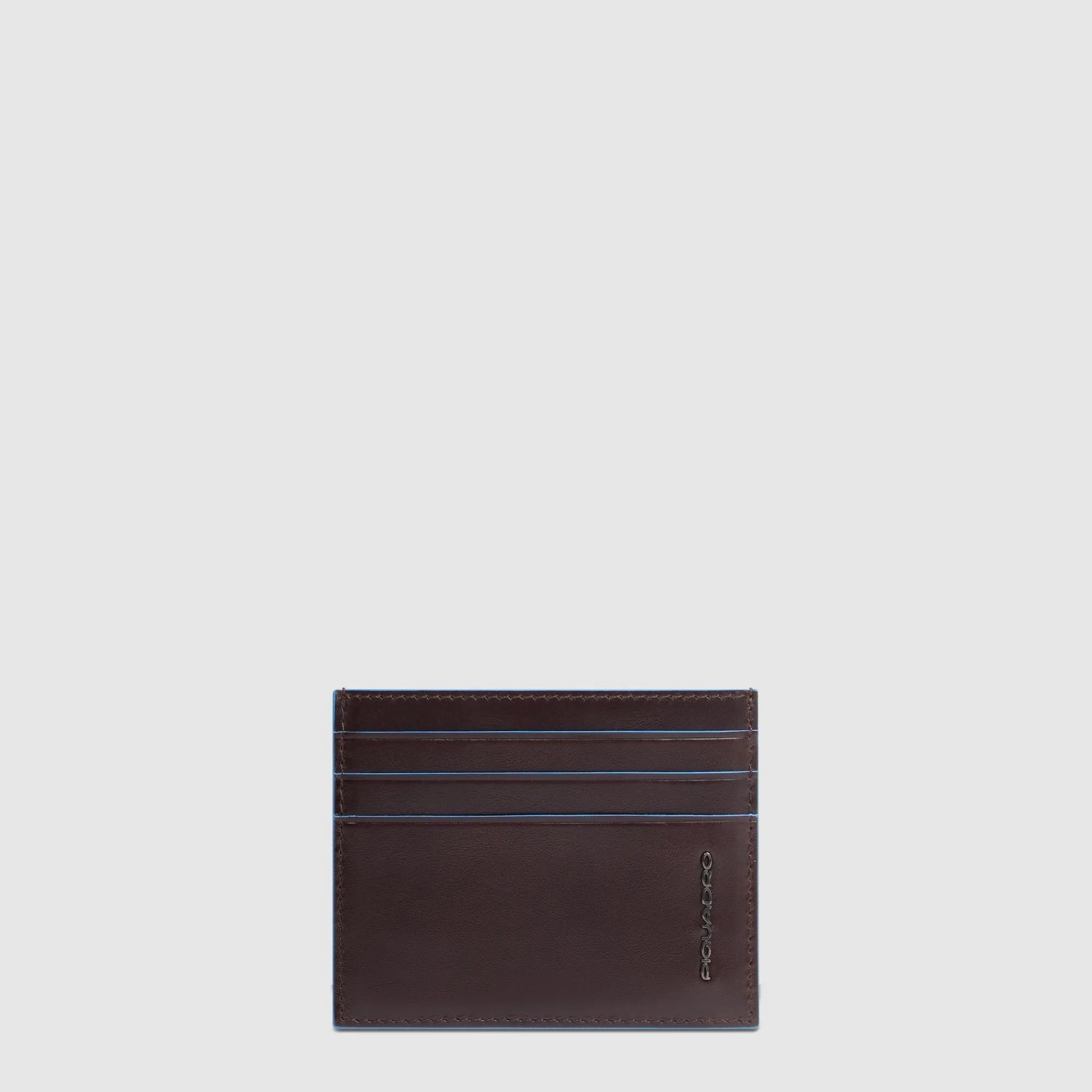 Piquadro porta carte di credito in pelle "Blue Square" Marrone PP6855B2R.MO