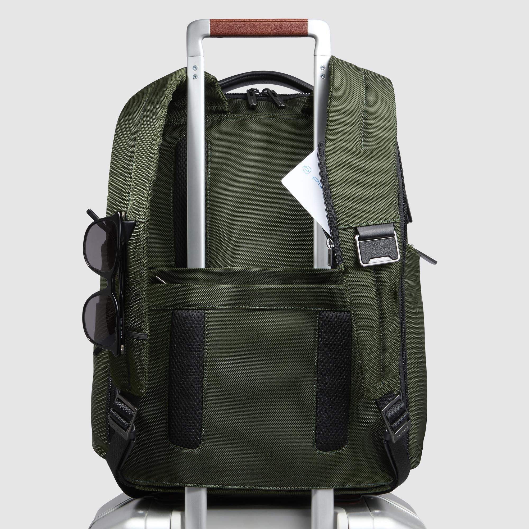 Piquadro zaino in tessuto e pelle "Brief 2" Verde CA5477BR2.VE2