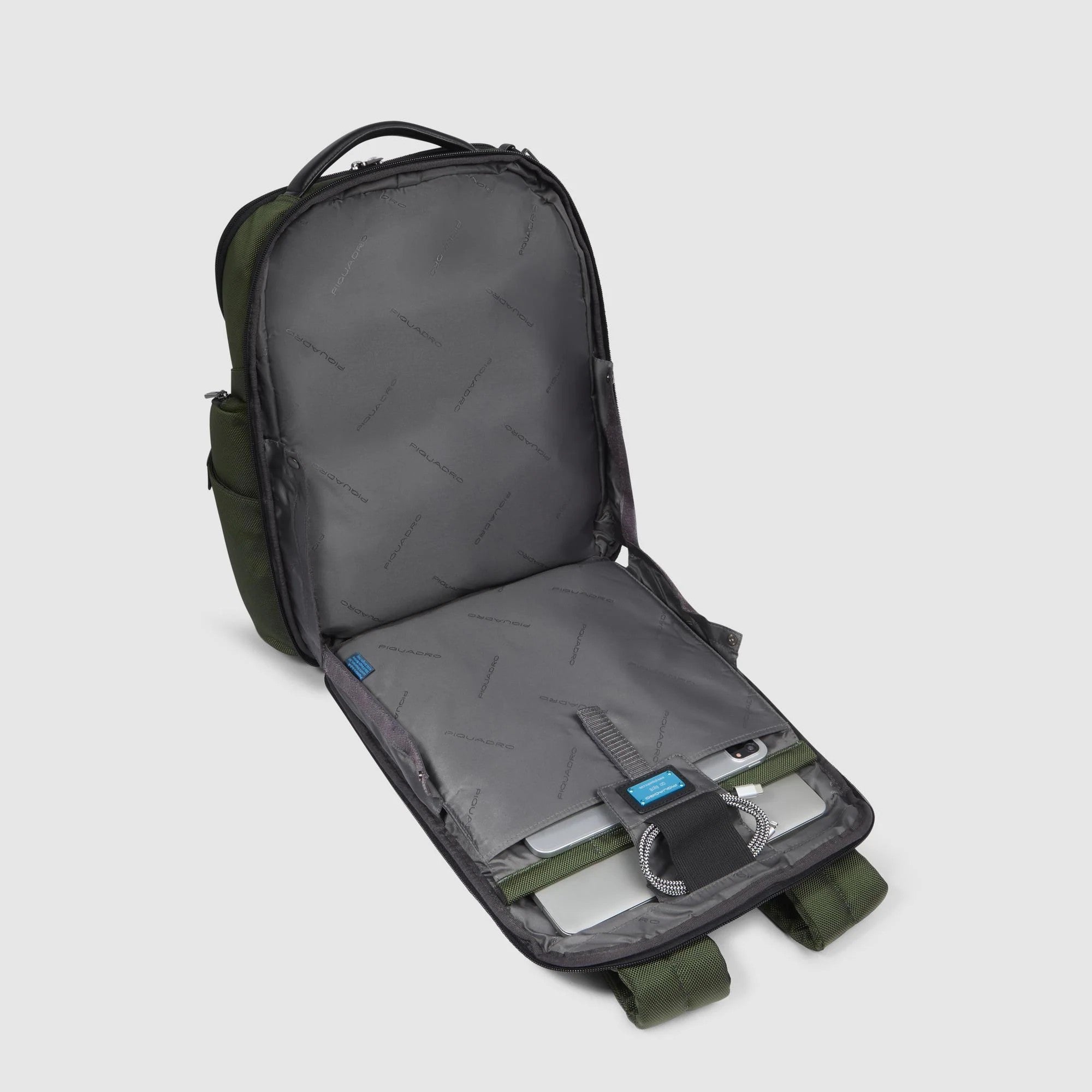 Piquadro zaino in tessuto e pelle "Brief 2" Verde CA5477BR2.VE2