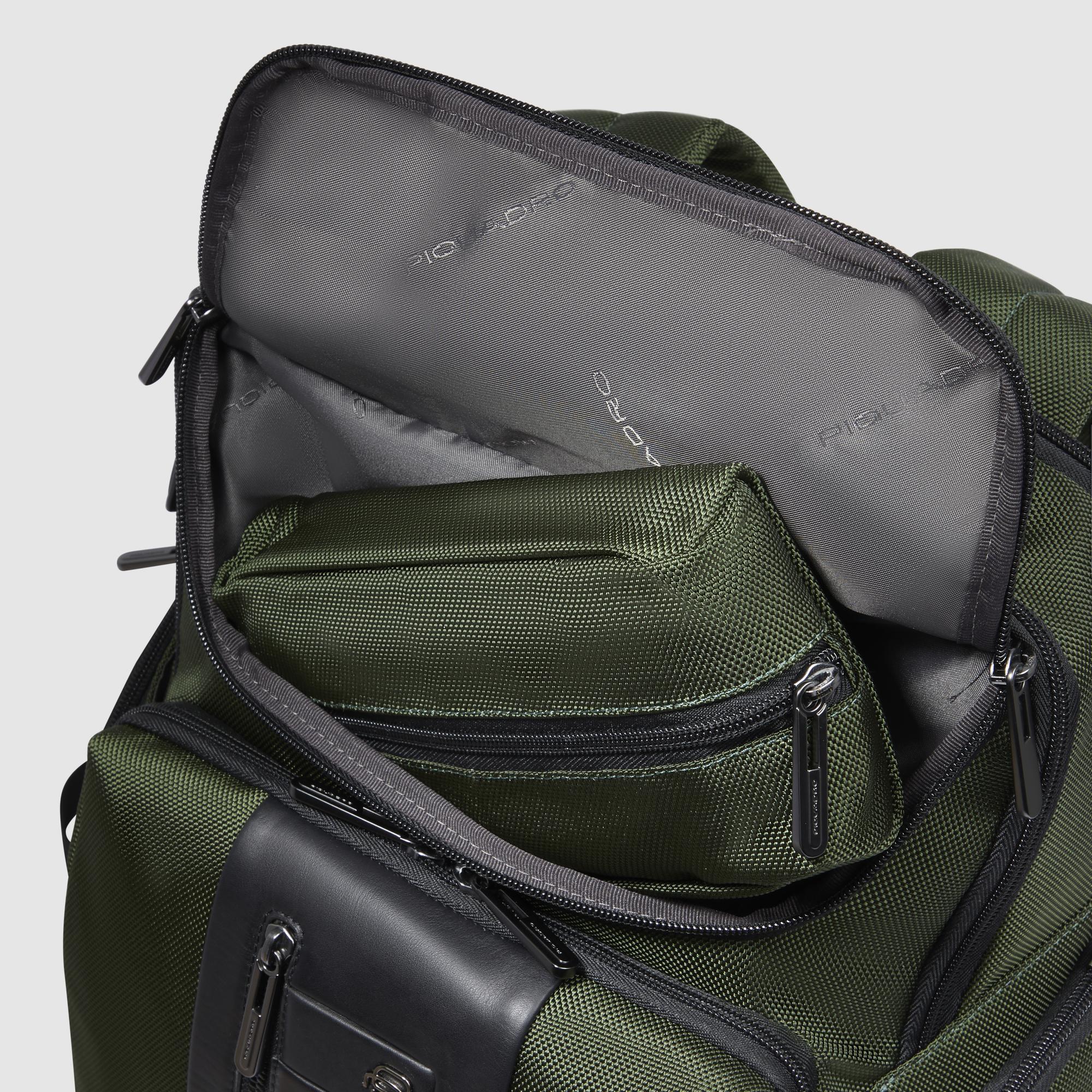 Piquadro zaino in tessuto e pelle "Brief 2" Verde CA5477BR2.VE2