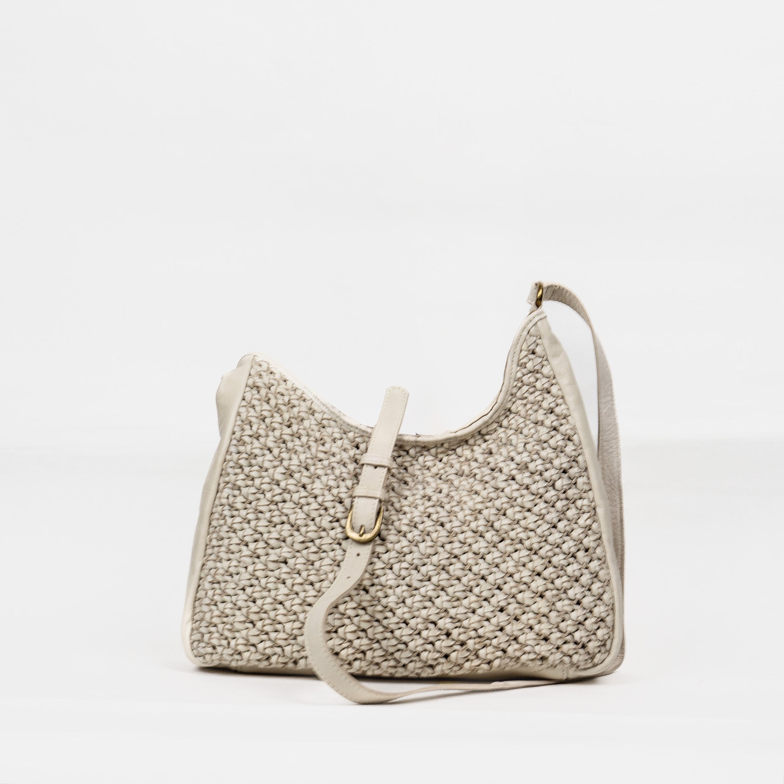 REHARD borsa a tracolla in pelle "Weave" Avorio BS8907.052 SAND