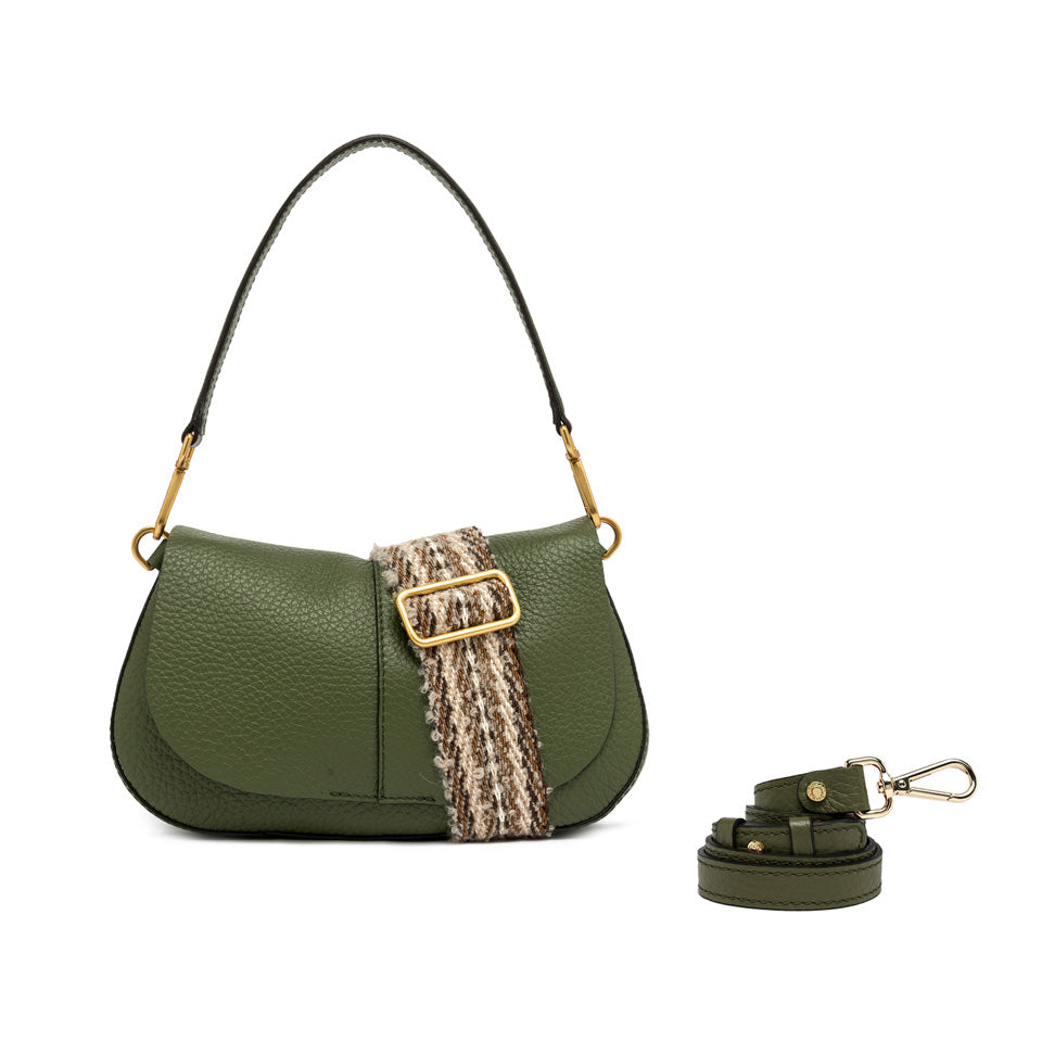 Gianni Chiarini borsa a spalla in pelle "Helena Round" Verde BS11088TKL-NASPM.14051 DEEP FI