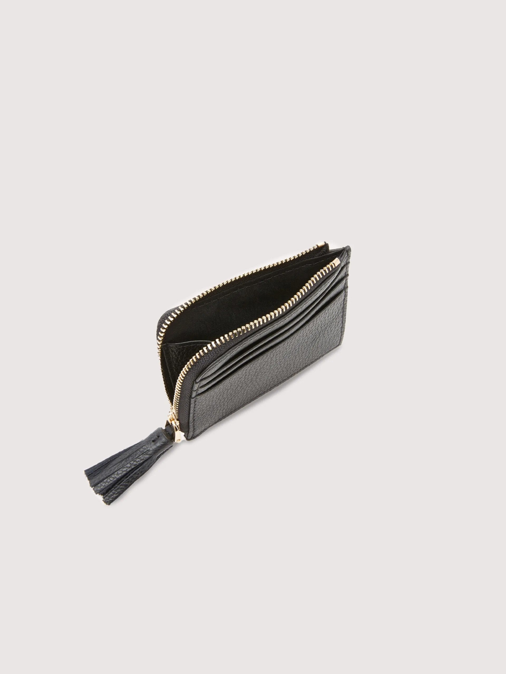 Coccinelle porta carte di credito in pelle "Tassel" Nero E2MU0128901.001 NOIR