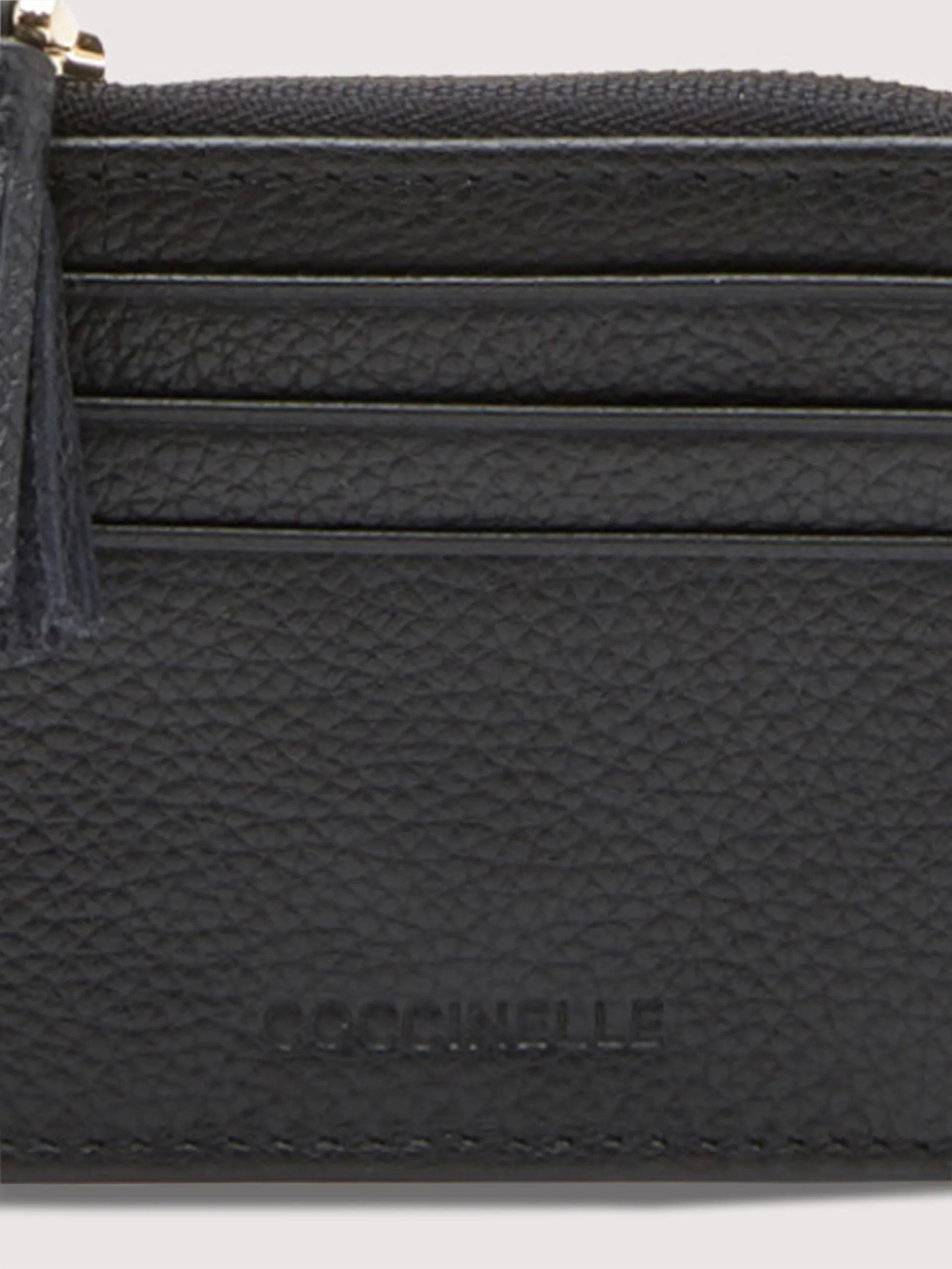 Coccinelle porta carte di credito in pelle "Tassel" Nero E2MU0128901.001 NOIR