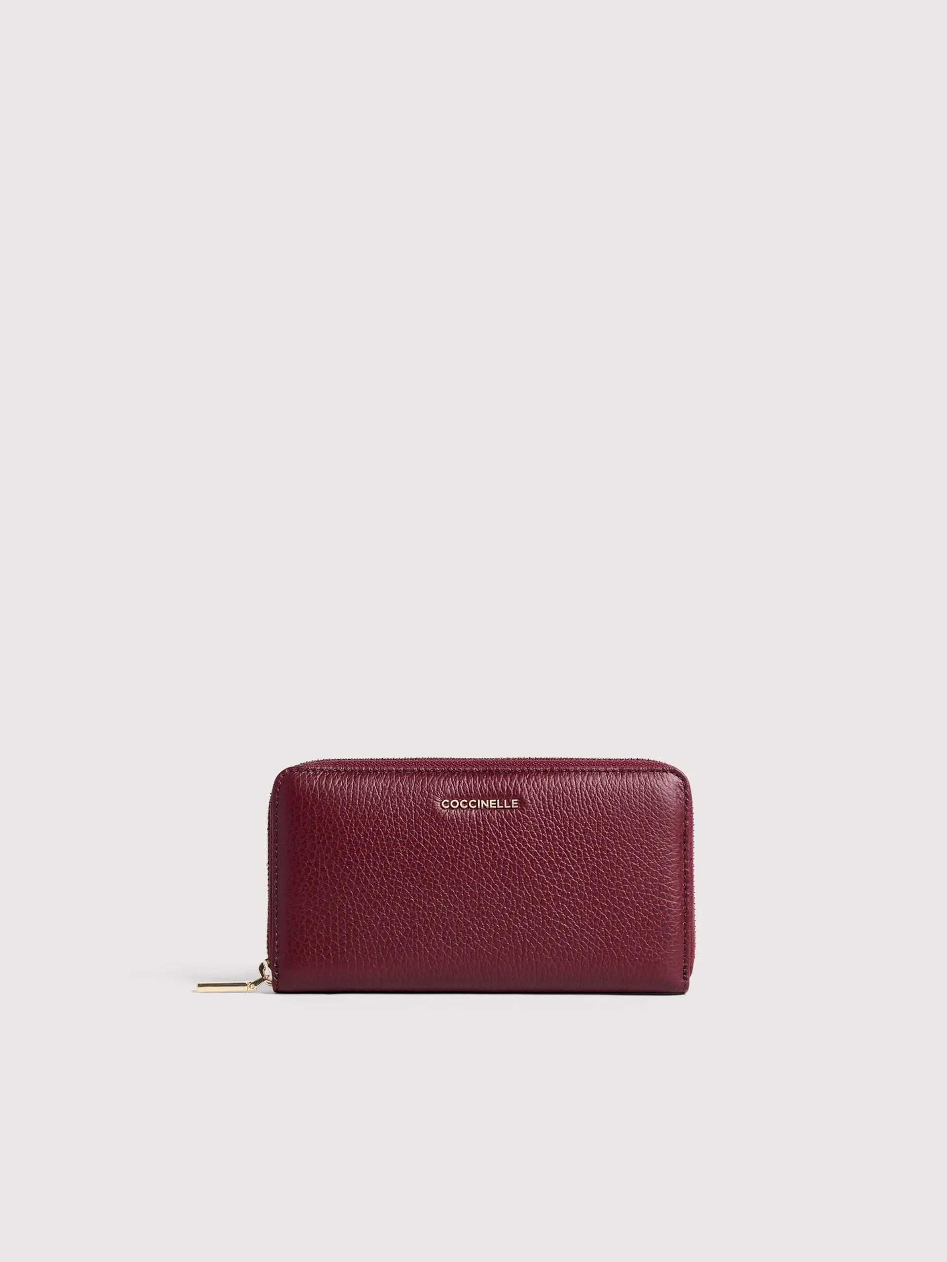 Coccinelle portafogli in pelle "Metallic Soft" Bordeaux E2MW5113201.R52 RIBES