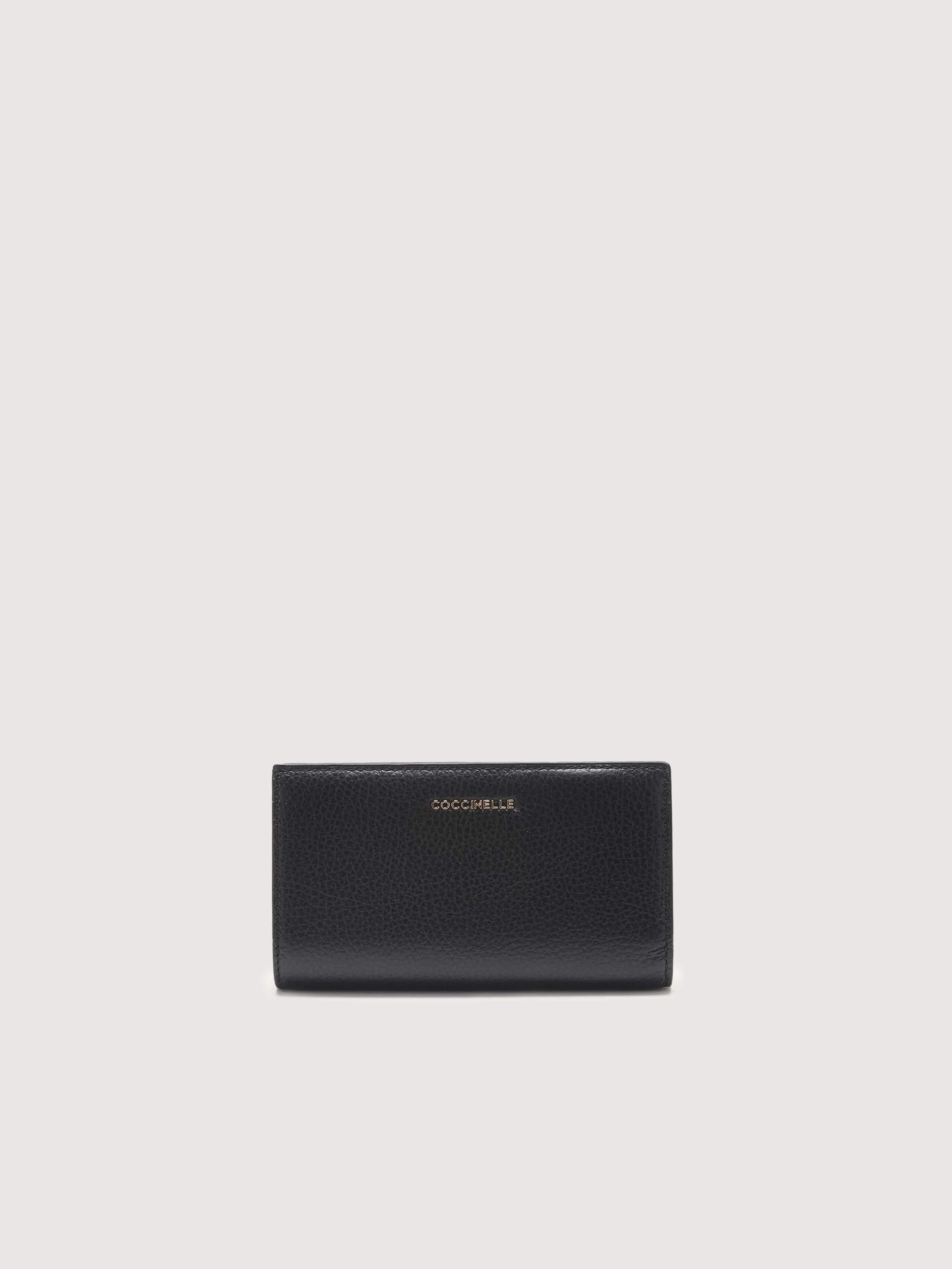 Coccinelle portafogli in pelle "Metallic Soft" Nero E2MW511F101.001 NOIR