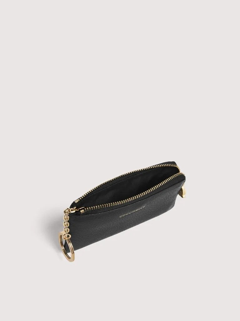 Coccinelle portachiavi a bustina in pelle "C-Me Softy" Nero E2TBM193101.001 NOIR