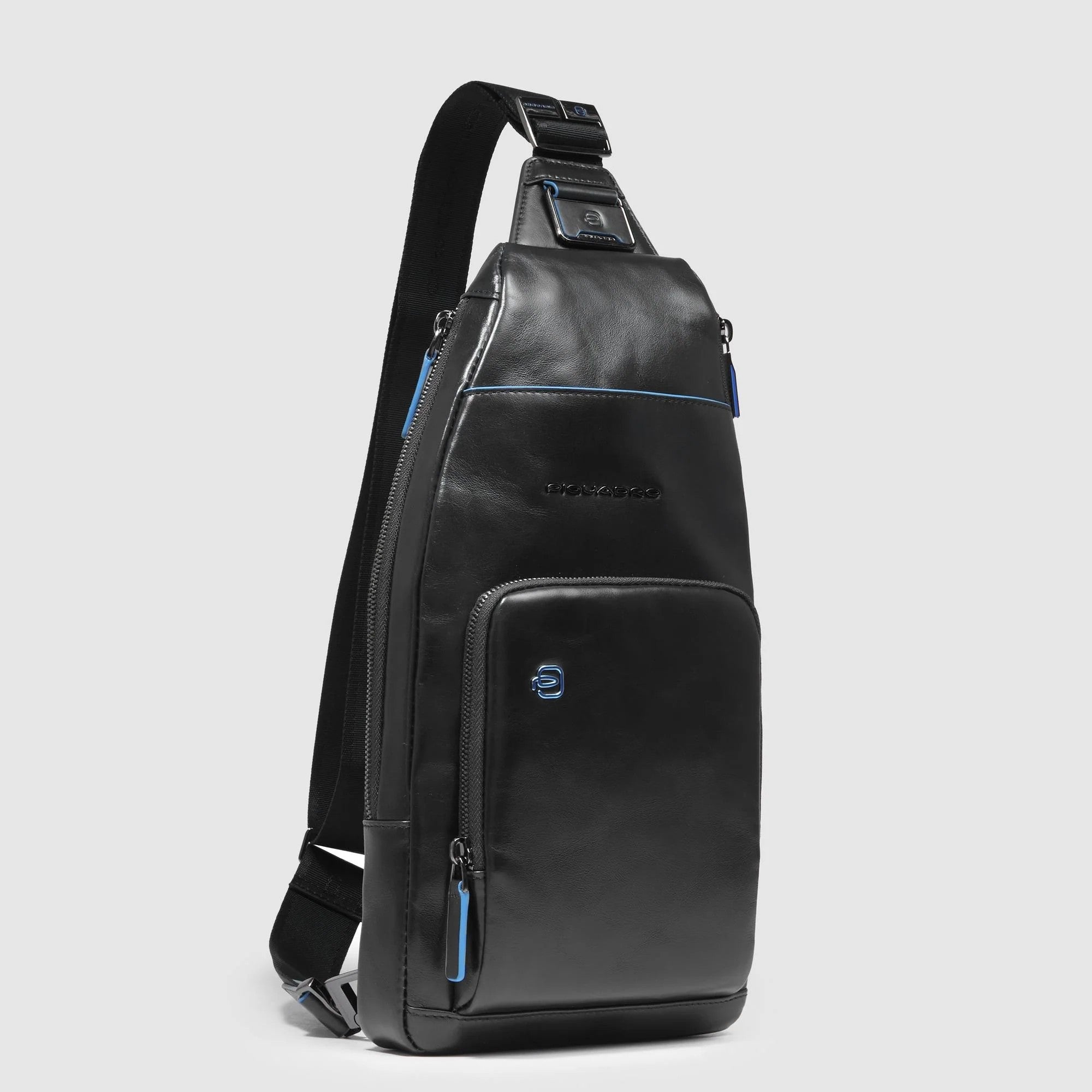 Piquadro monospalla in pelle "Blue Square" Nero CA5577B2.N
