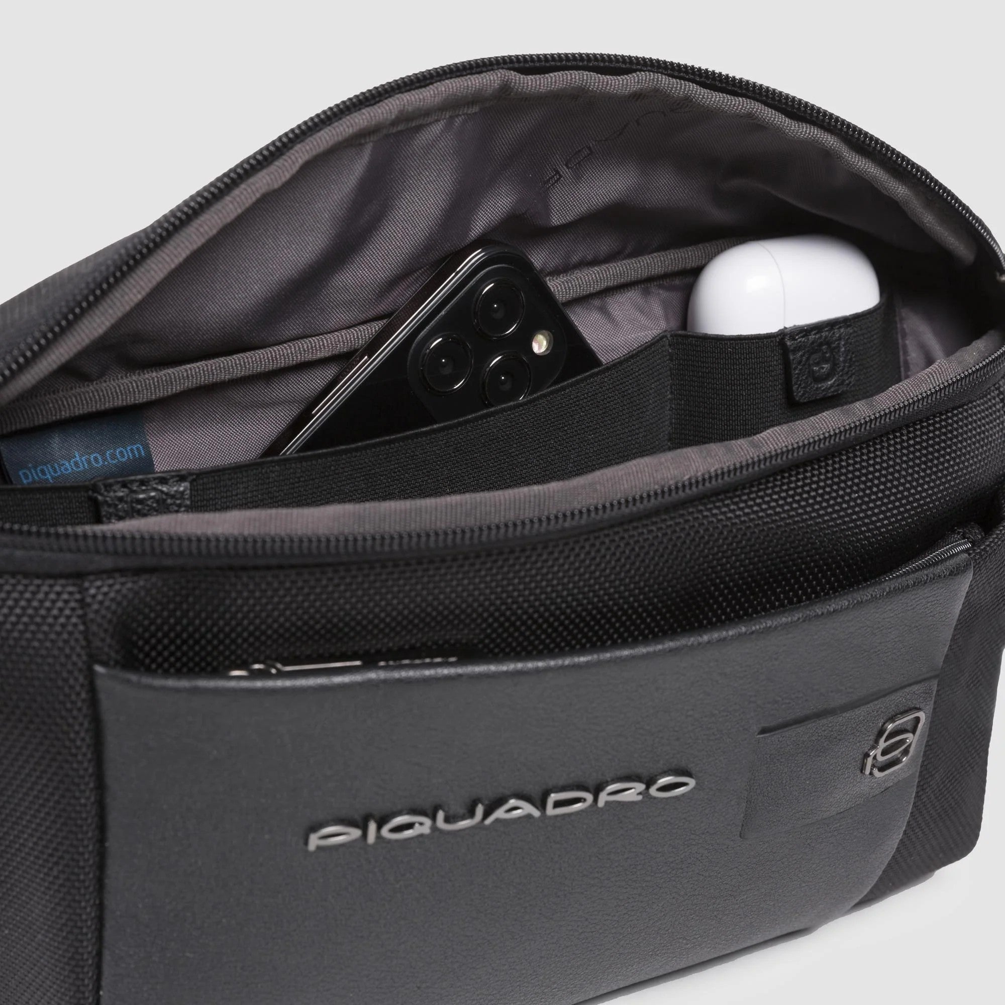Piquadro marsupio in tessuto e pelle "Brief 2 Nero CA2174BR2.N