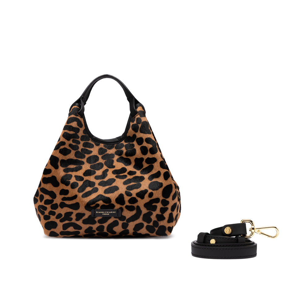 Gianni Chiarini borsa a mano in cavallino "Dua" Animalier BS11109 CAV-PL.11865 LEO-NERO