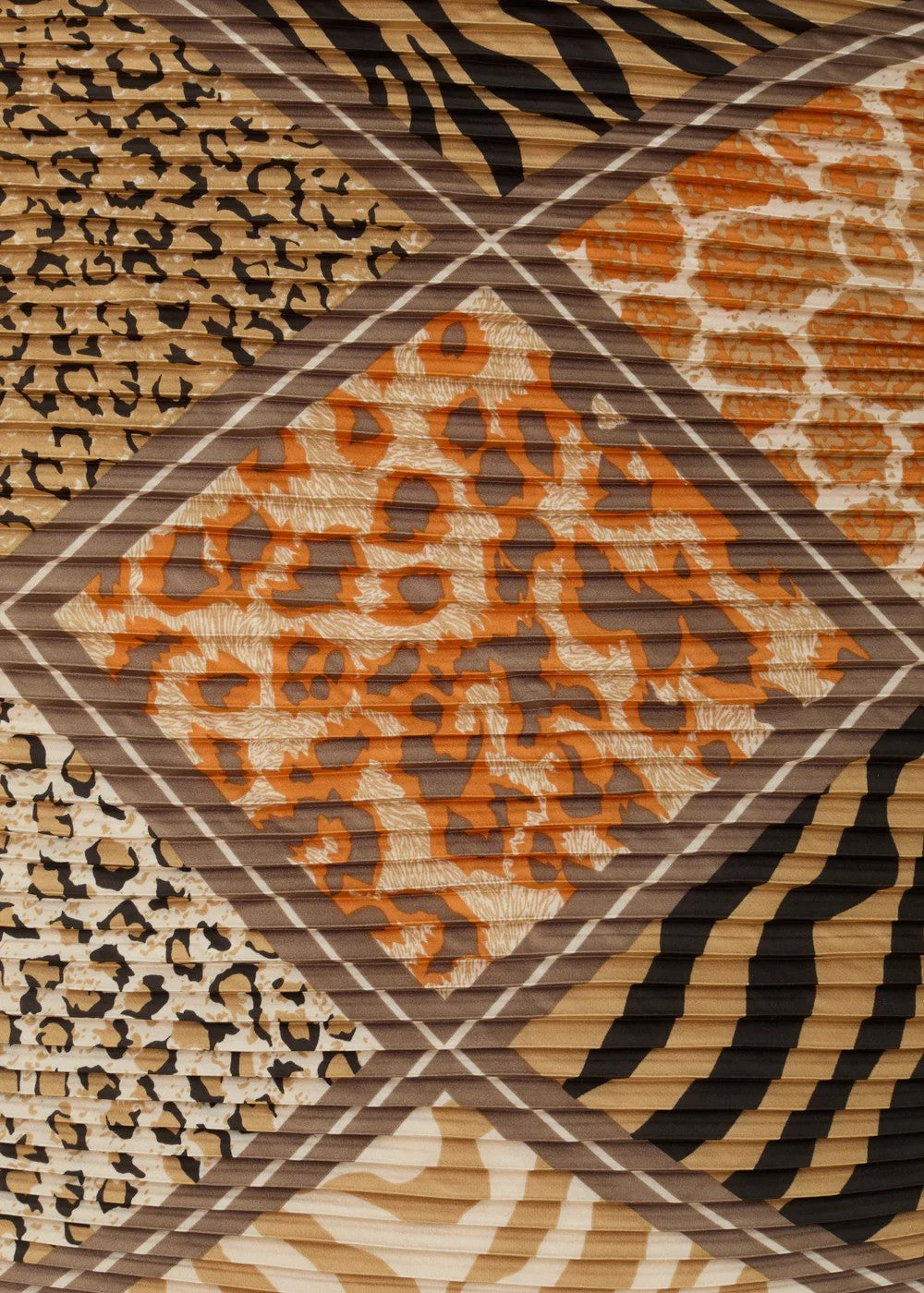 Nalì foulard in poliestere "Animalier Mix" Multicolor BOSC0162.MARRONE