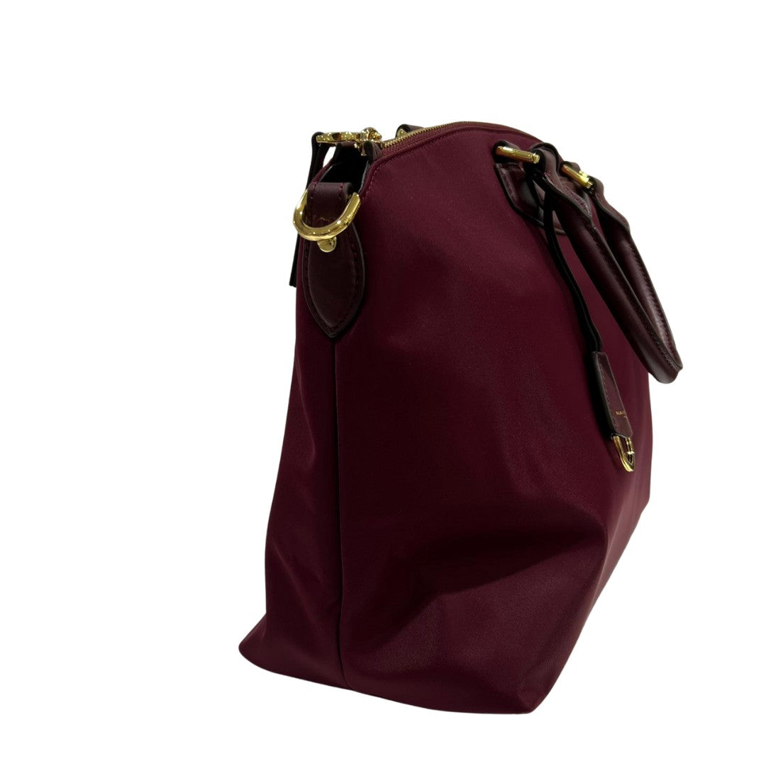 Nannini borsa a mano in tessuto e pelle "Elsa" Bordeaux 19020.BORDEAUX