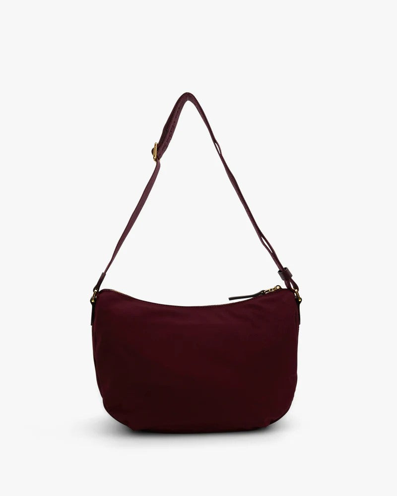 Nannini borsa a tracolla in tessuto e pelle "Liberty" Bordeaux 18243.BORDEAUX