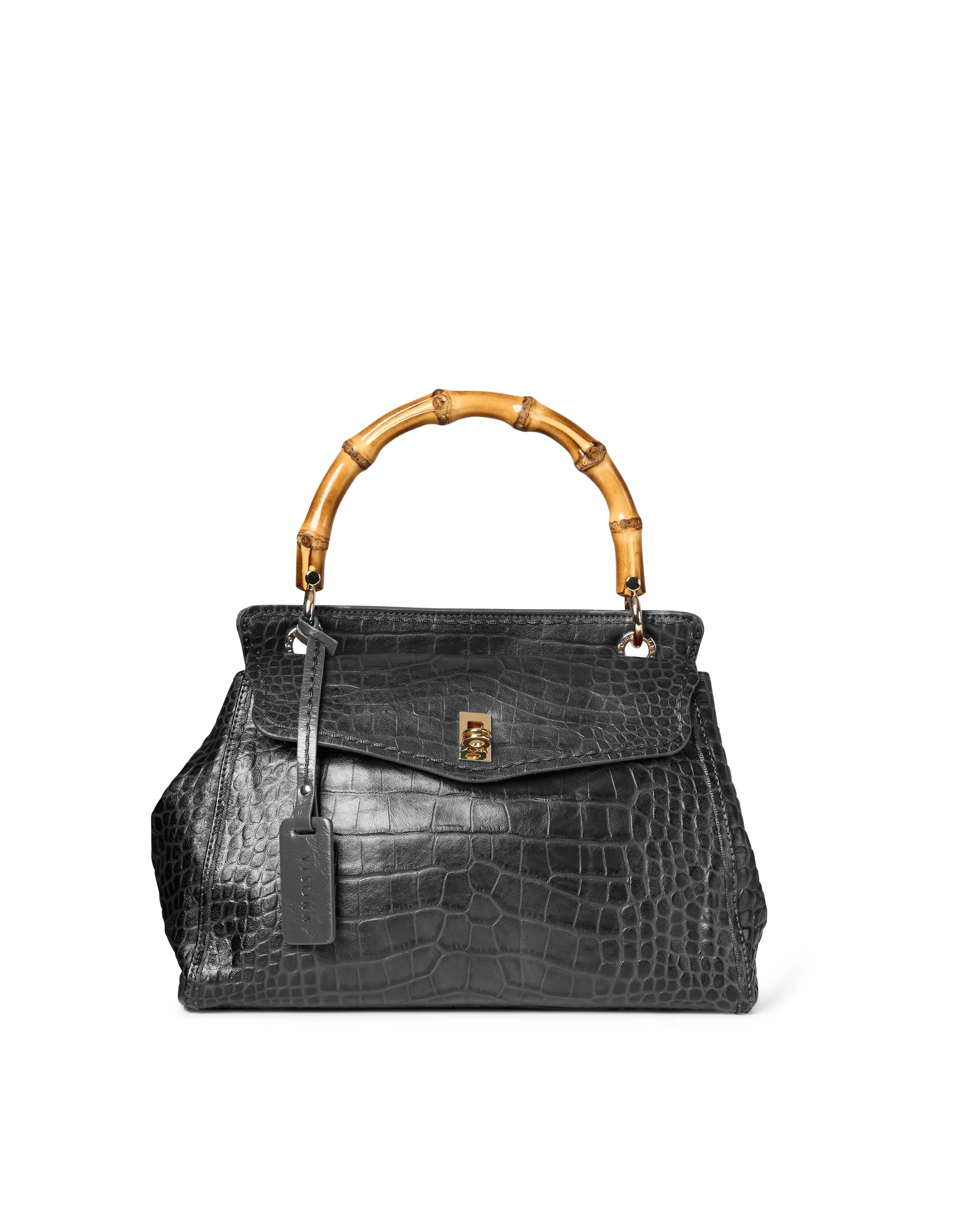 Visonà borsa a mano in pelle "Miami" Nero 25671.NERO