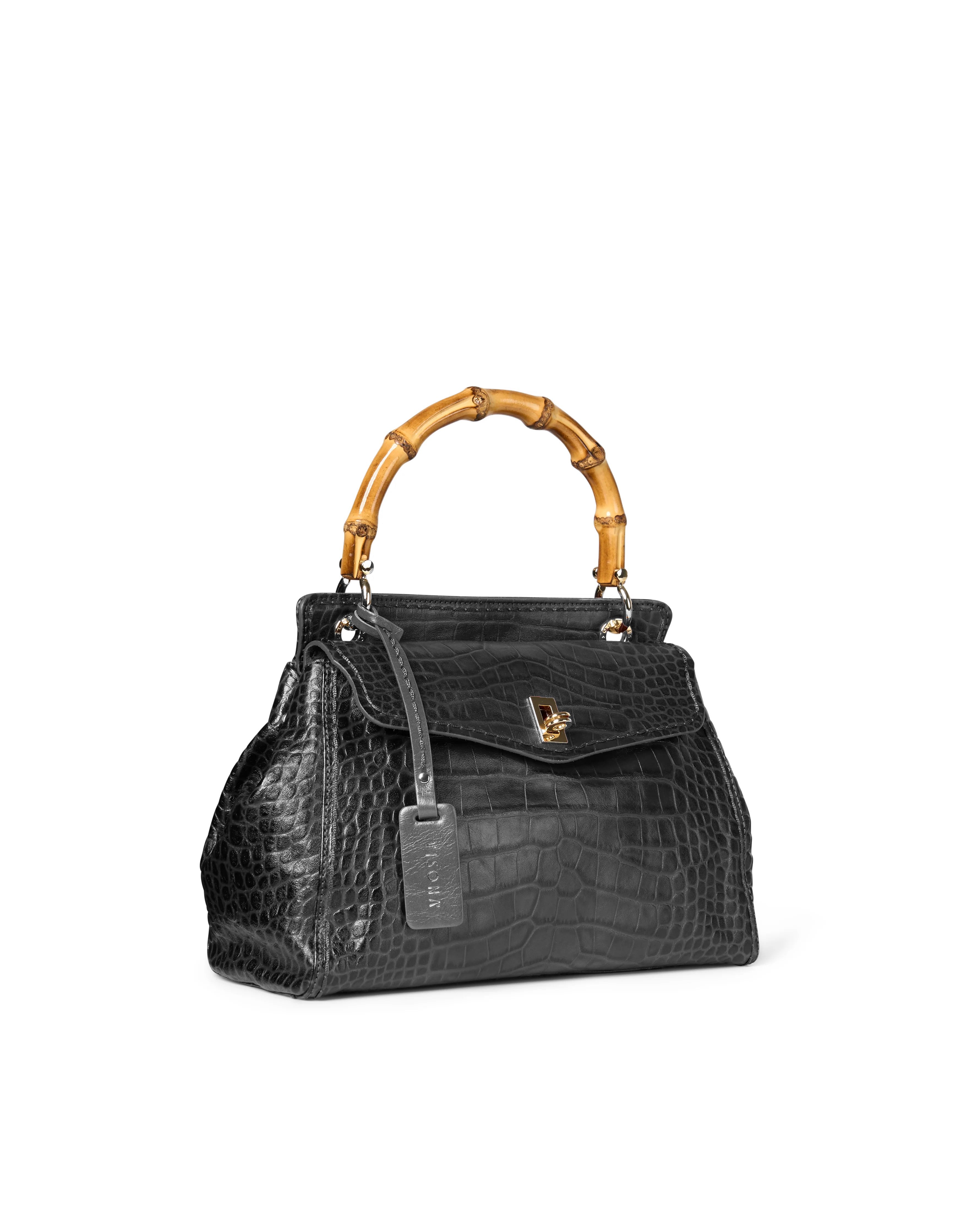 Visonà borsa a mano in pelle "Miami" Nero 25671.NERO