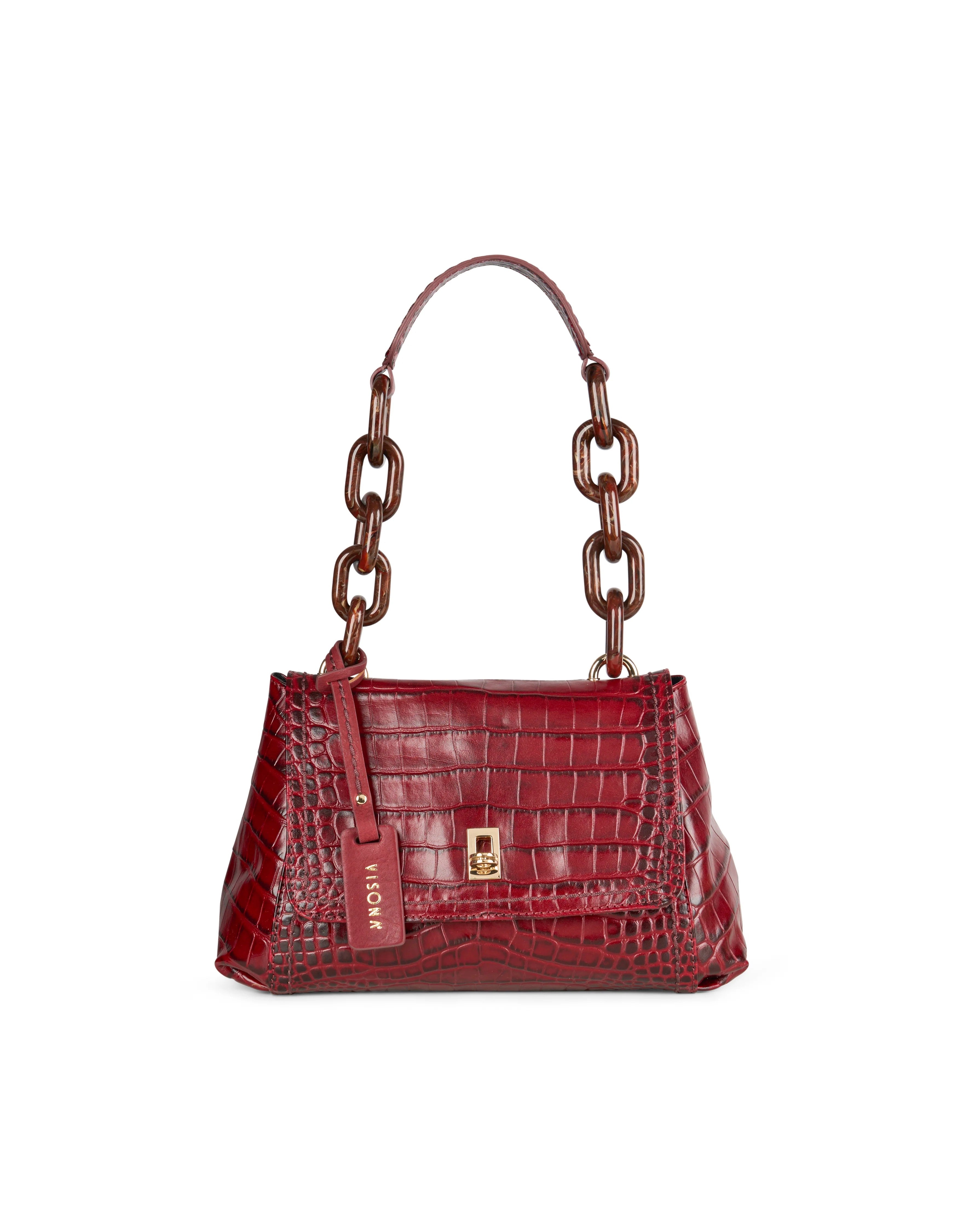 Visonà borsa a spalla in pelle "Miami" Bordeaux 25675.CHIANTI