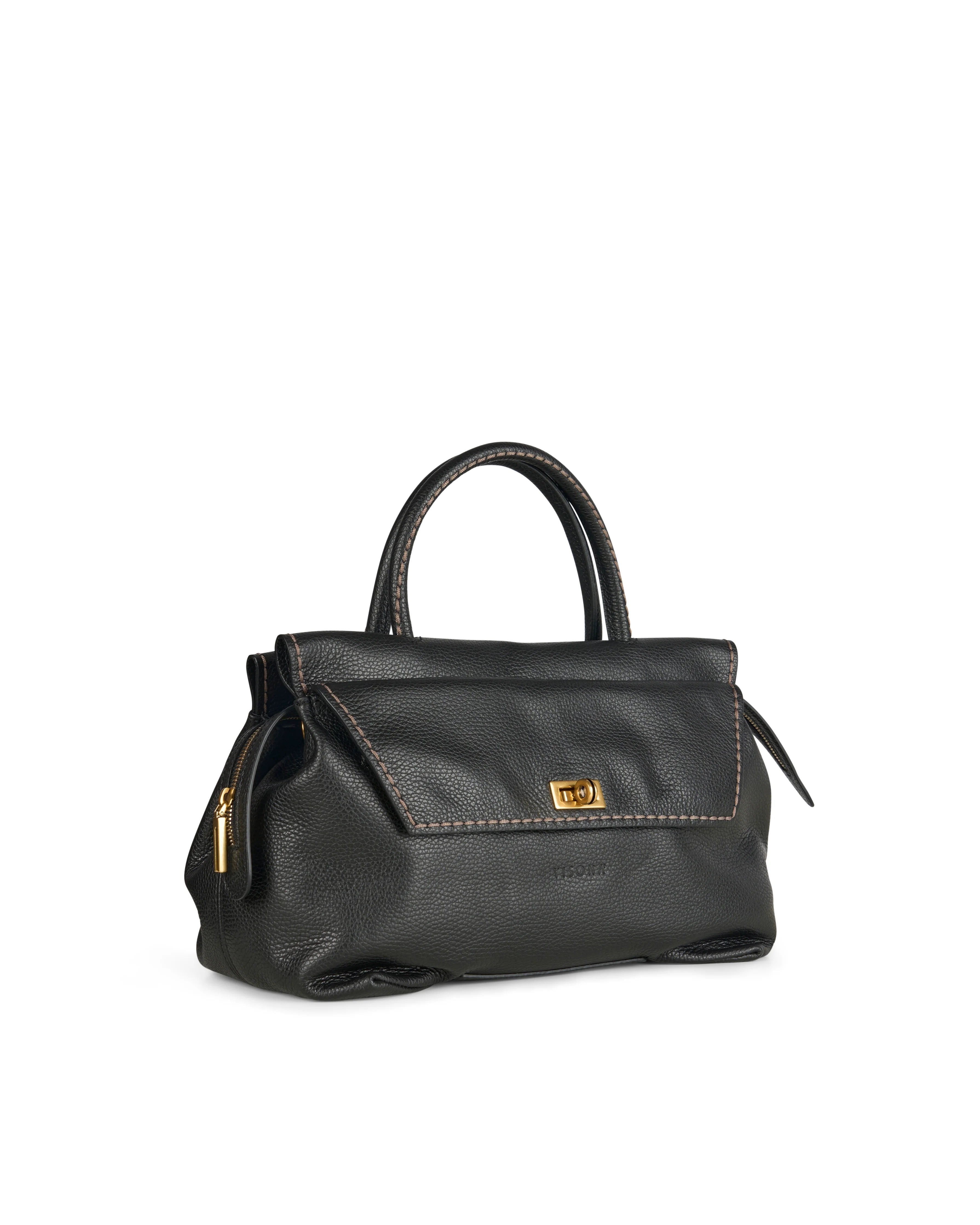 Visonà borsa a mano in pelle "Cleo" Nero 25653.NERO