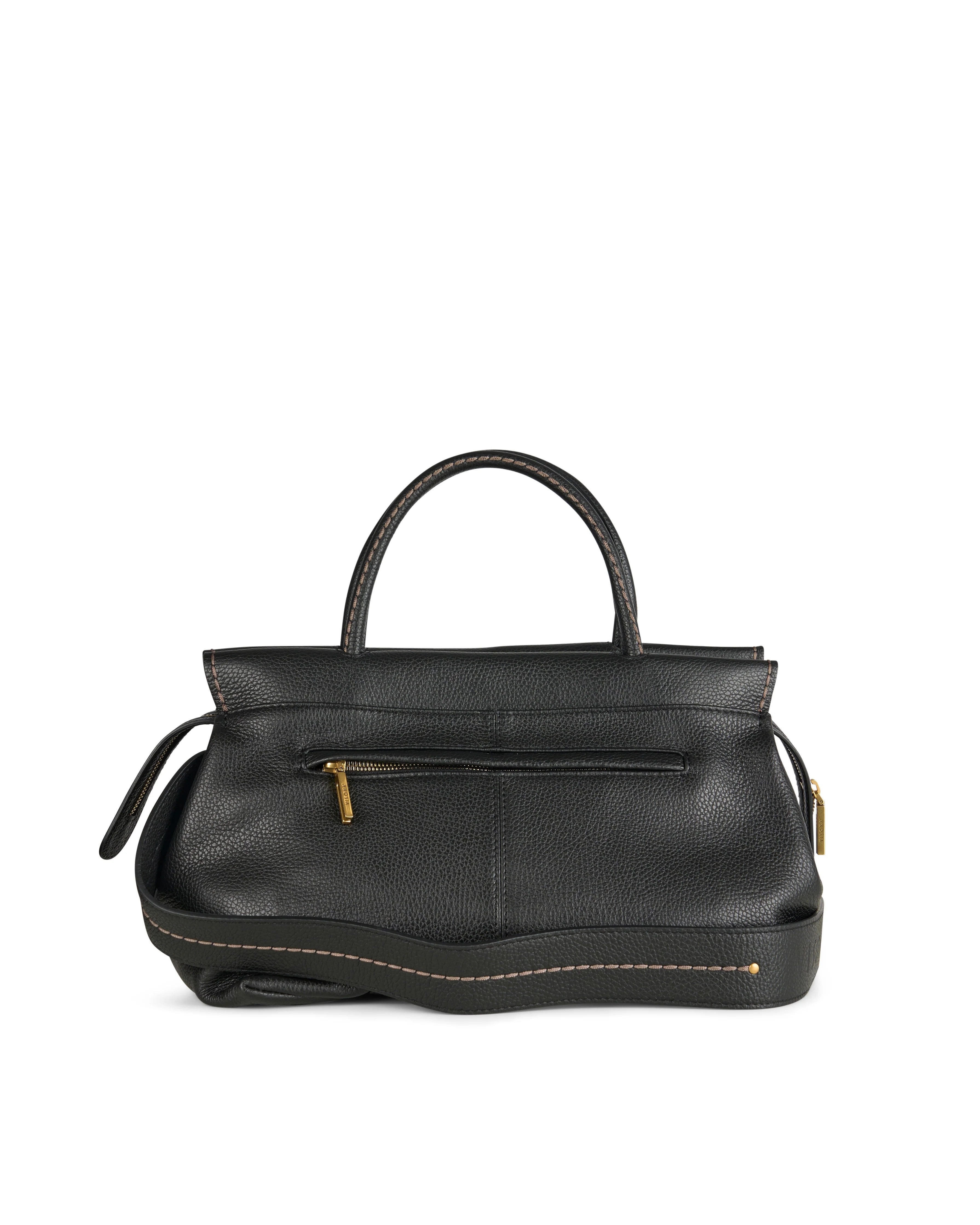 Visonà borsa a mano in pelle "Cleo" Nero 25653.NERO