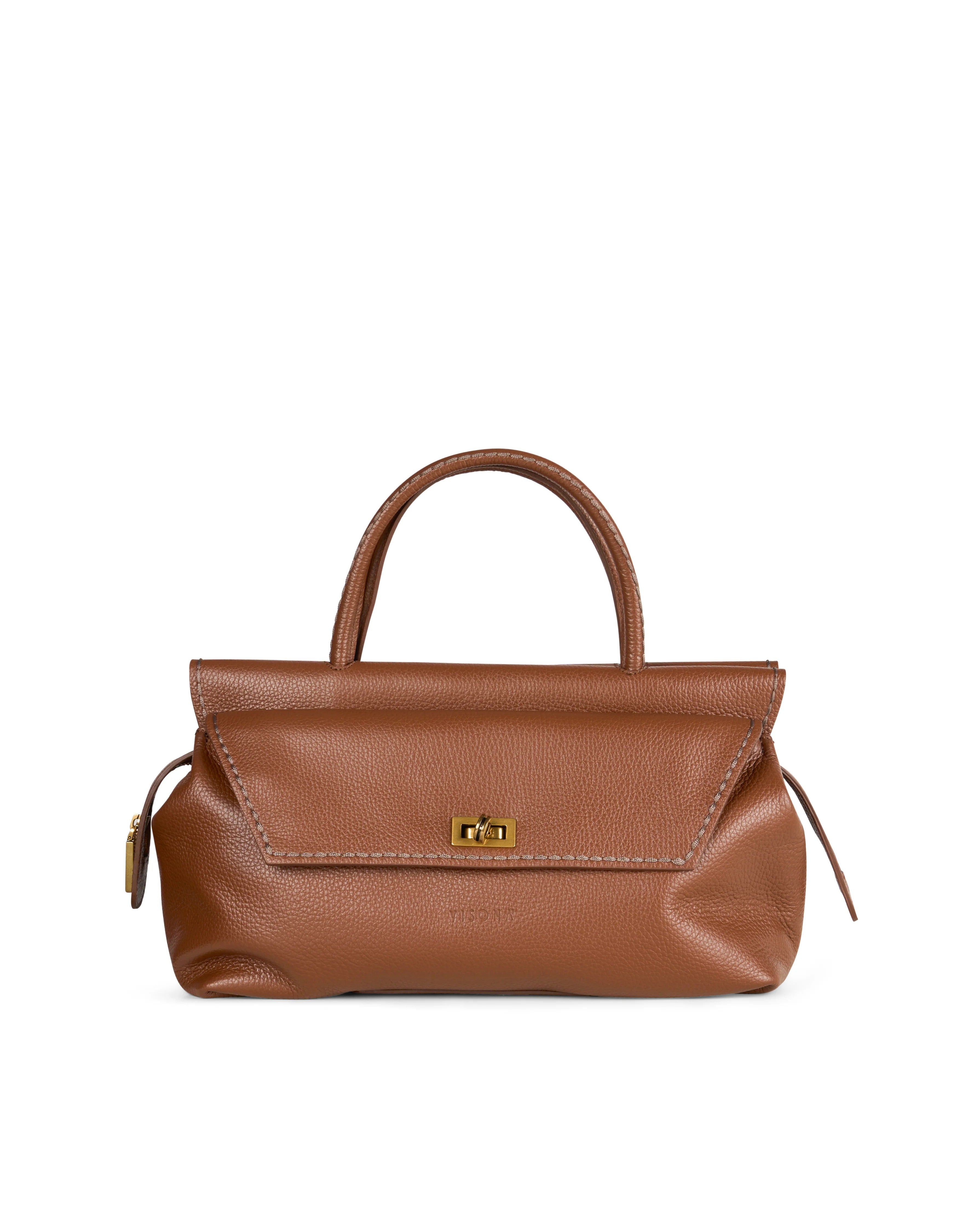 Visonà borsa a mano in pelle "Cleo" Marrone 25653.COCCO