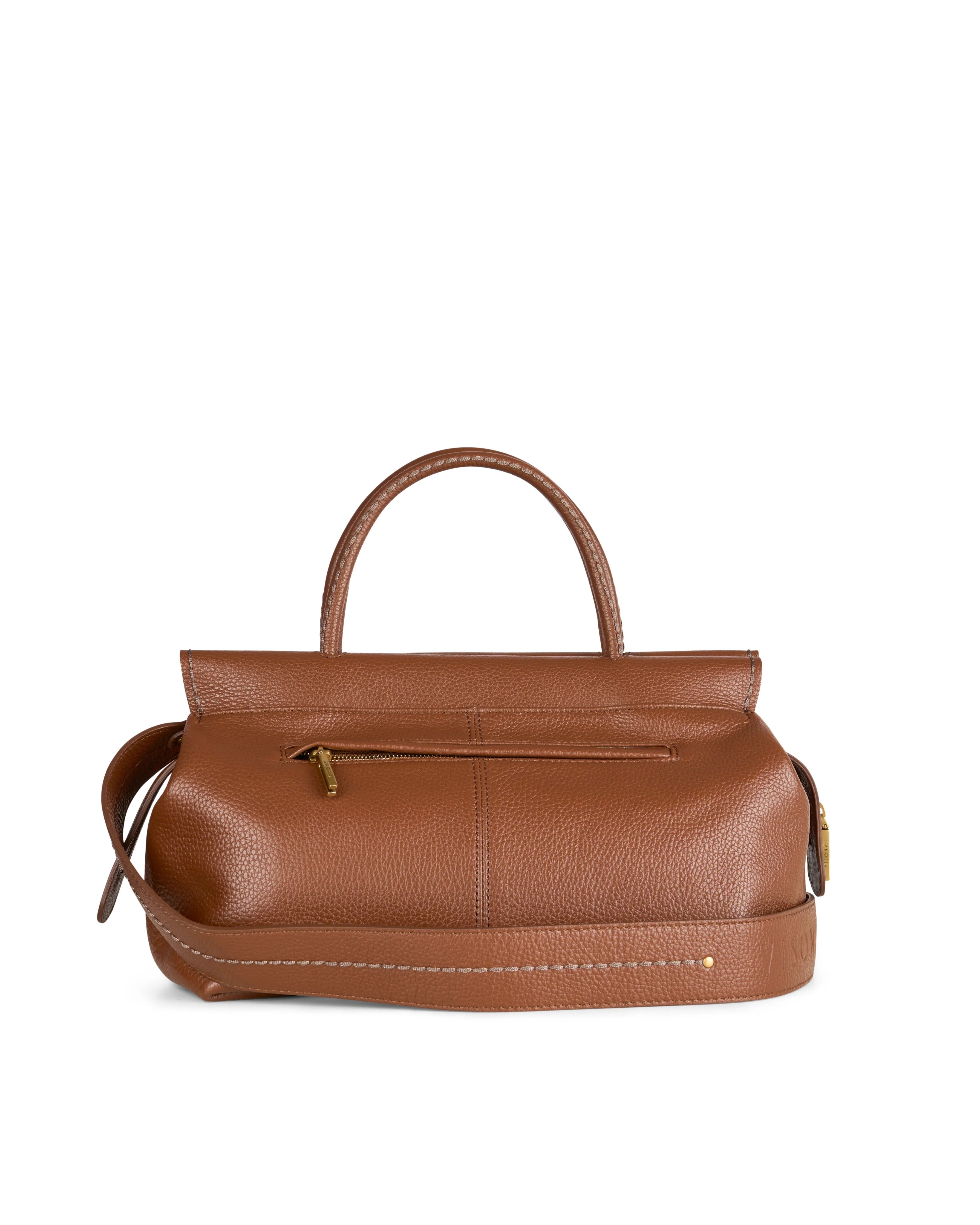 Visonà borsa a mano in pelle "Cleo" Marrone 25653.COCCO