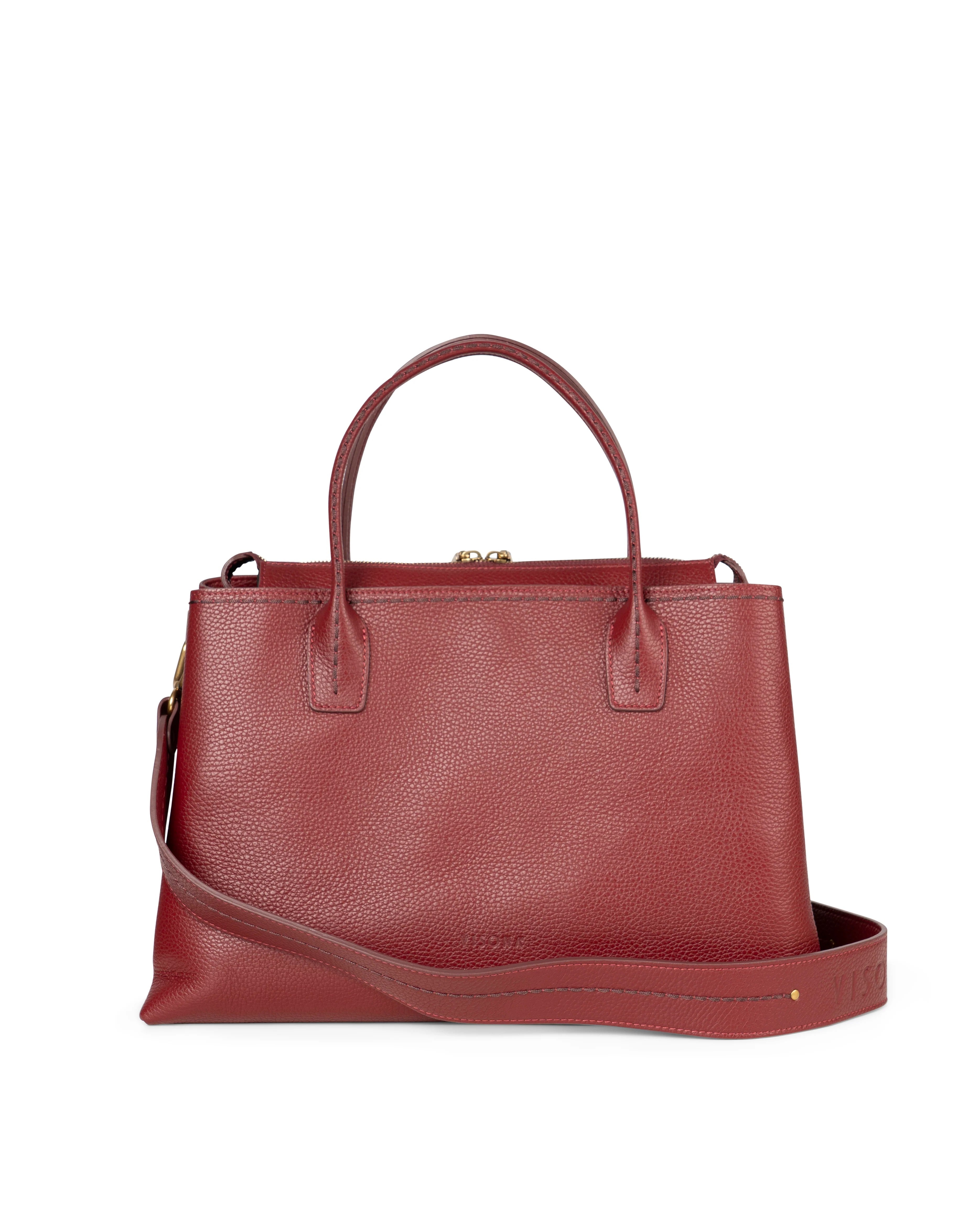Visonà borsa a mano in pelle "Penelope" Bordeaux 25513.VINO