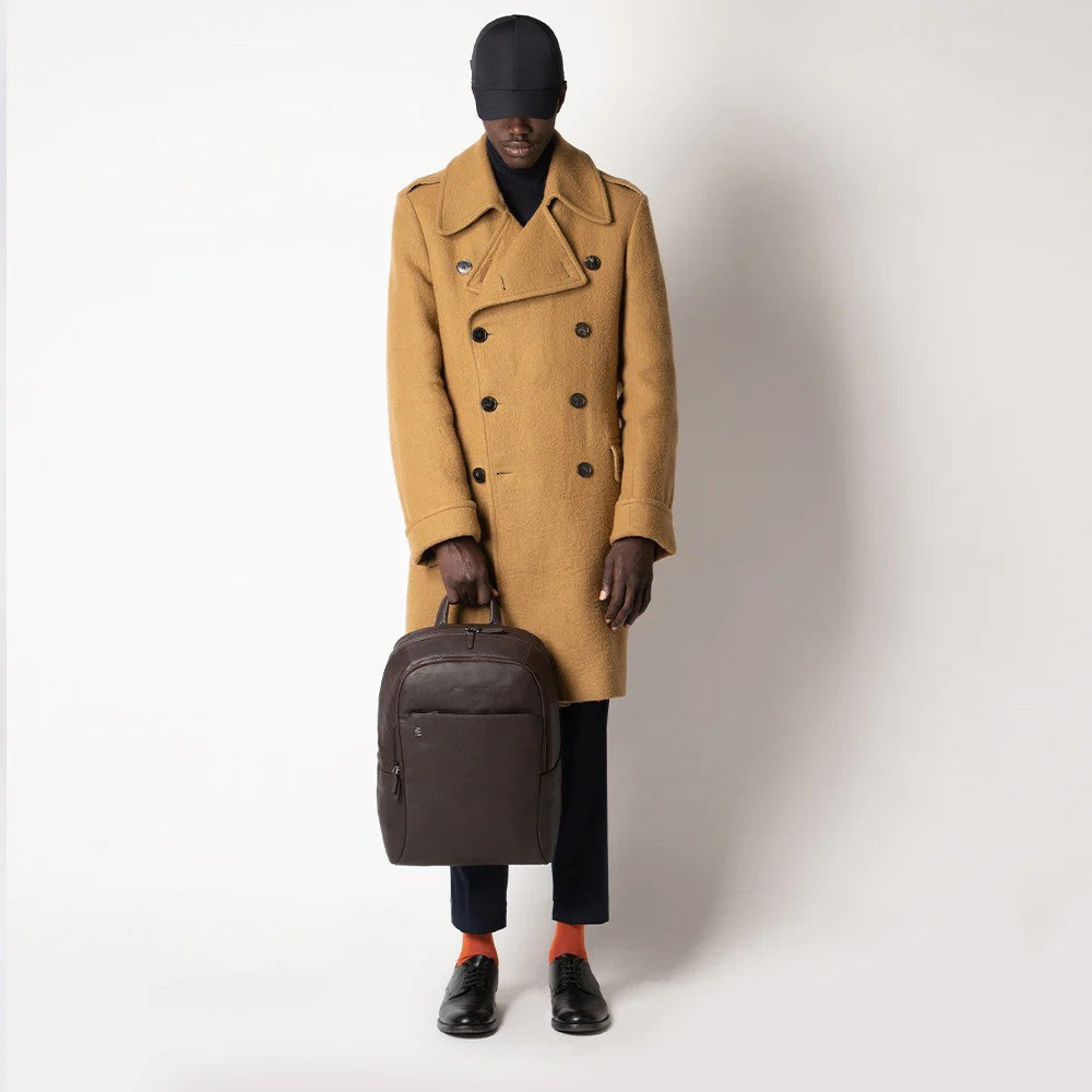 Piquadro zaino in pelle "B3 - Black Square" Marrone CA4762B3.TM