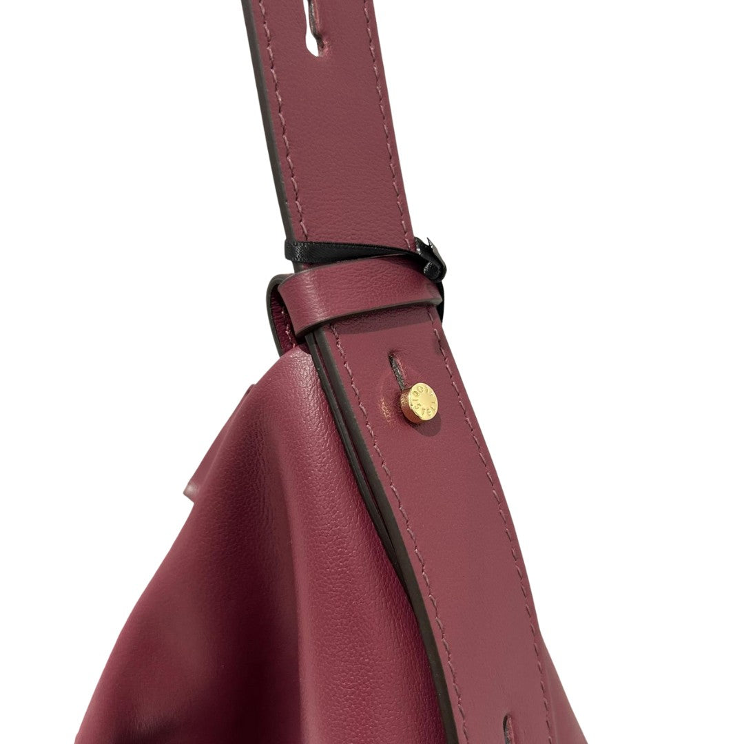 Loristella borsa a spalla in pelle "Carmen" Bordeaux 3010.BURGUNDY