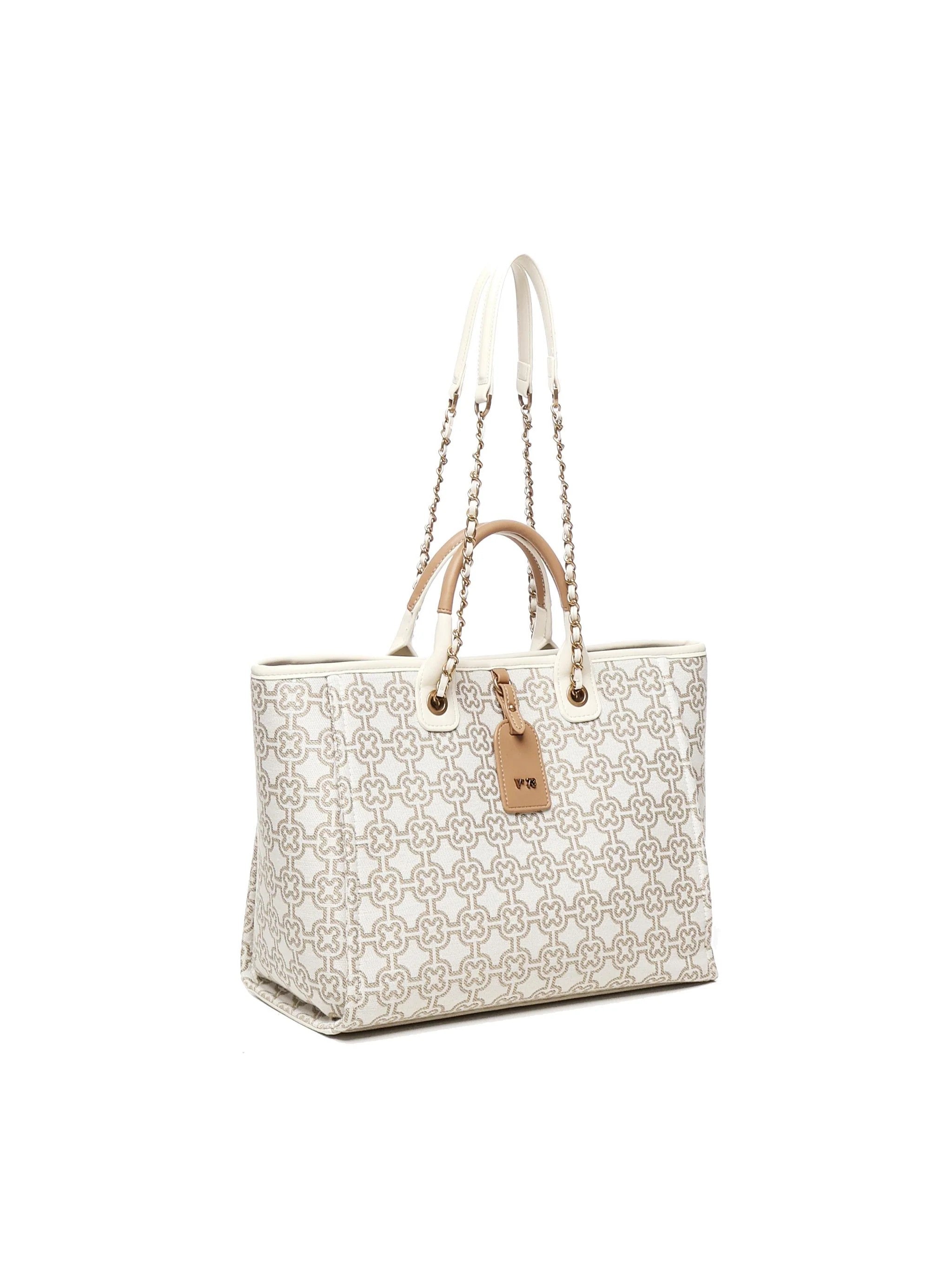V73 borsa shopping in ecopelle "Harriet" Multicolor 73BS8G201.BEIGE MULTI