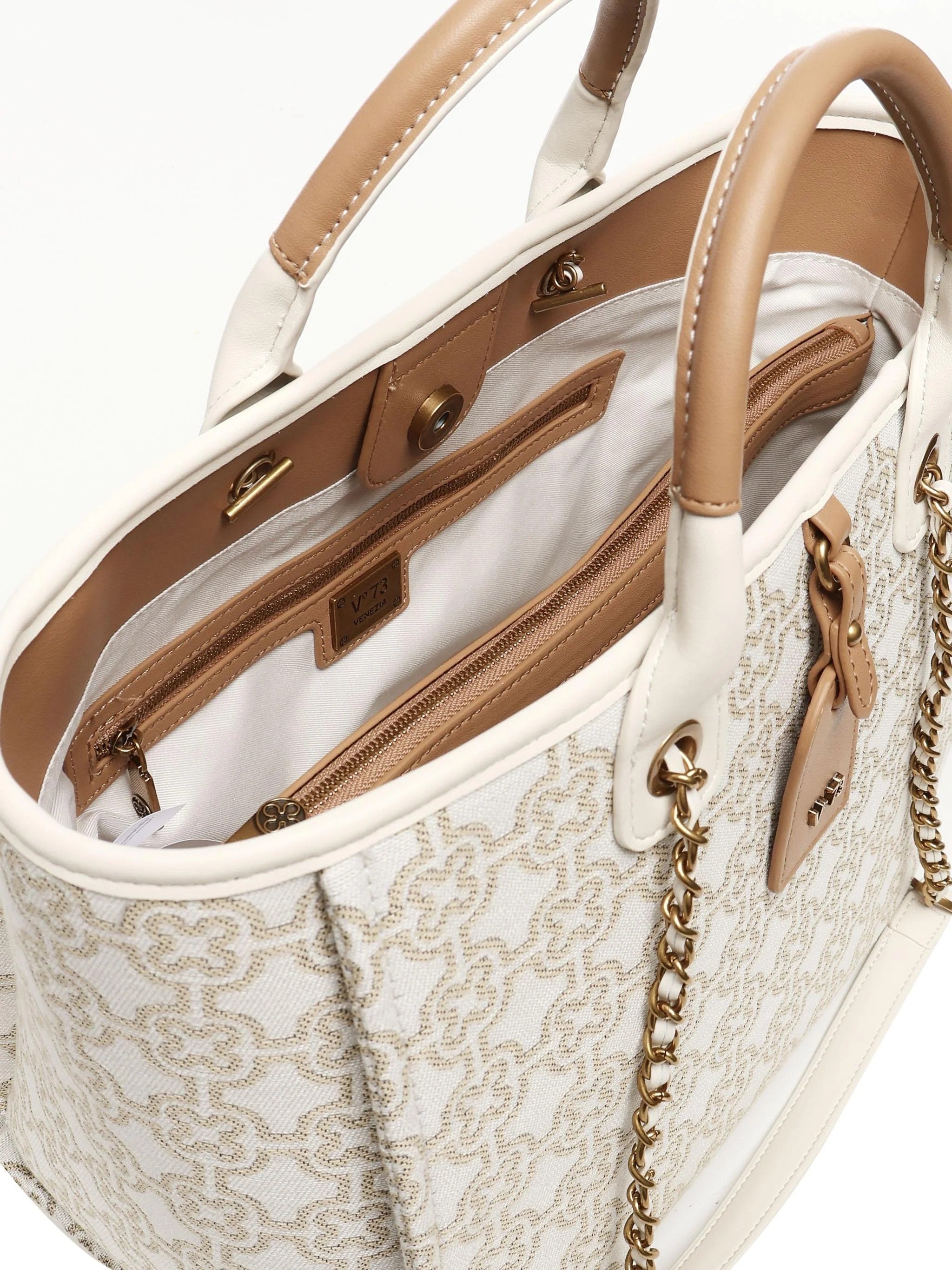 V73 borsa shopping in ecopelle "Harriet" Multicolor 73BS8G201.BEIGE MULTI